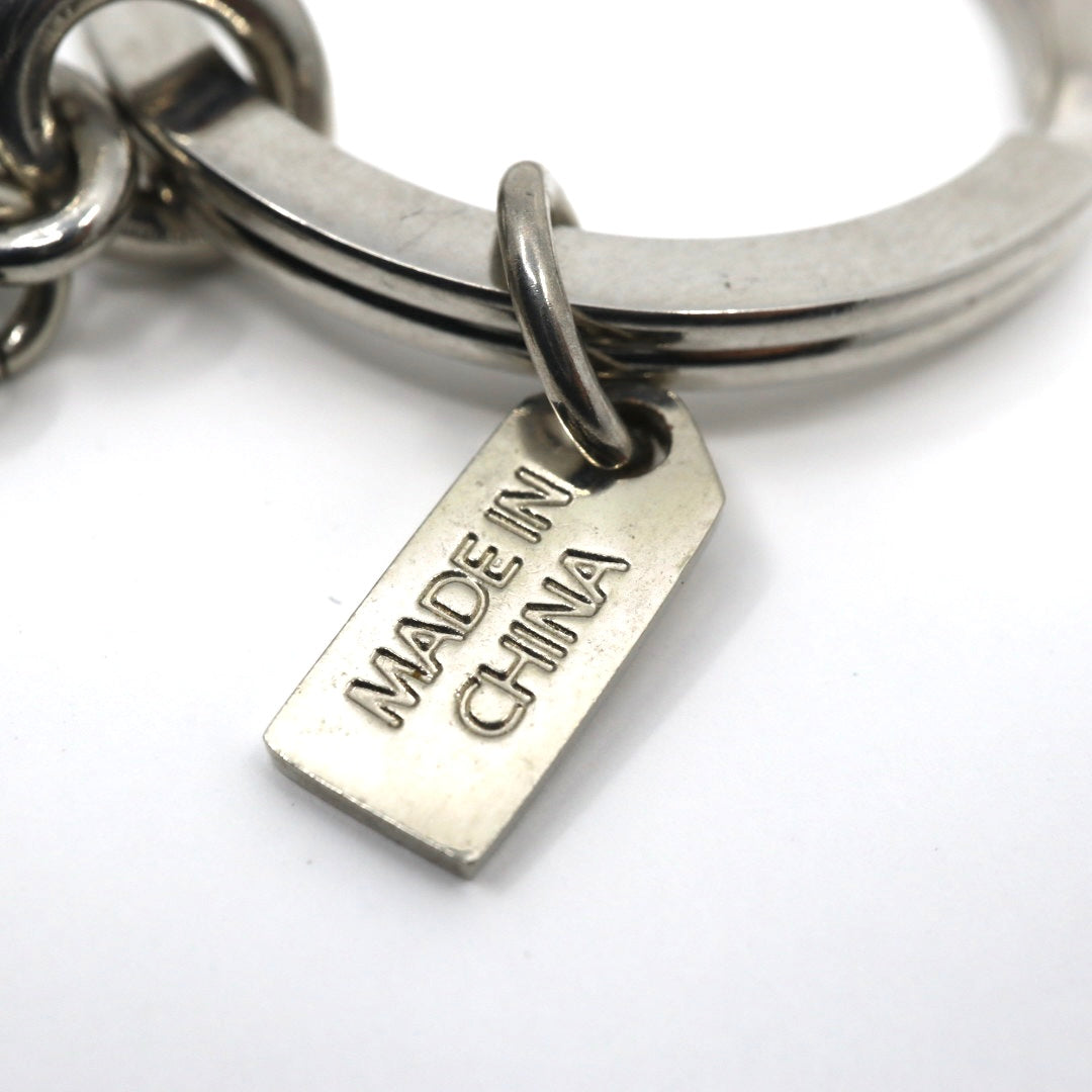 コーチ COACH ロゴ キーホルダー シルバーカラー ラインストーン チャーム レディース 美品 i2