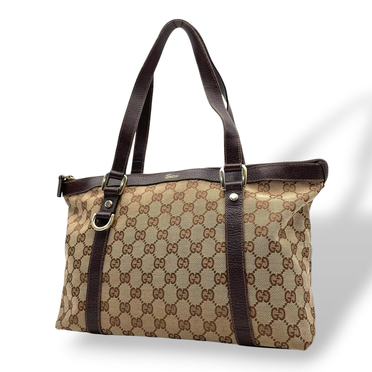 グッチ GUCCI GGキャンバス トートバッグ ハンドバッグ 肩掛け A4収納 キャンバス レザー ブラウン 茶色 ゴールド金具 エレガント カジュアル デイリー 通勤 通学 レディース 女性 人気 定番 141470 C8