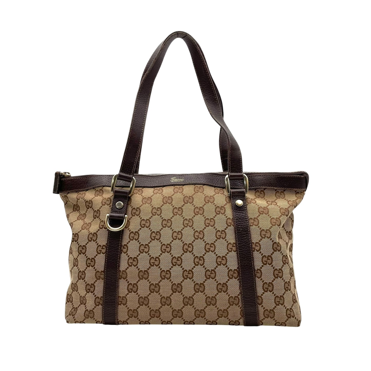 グッチ GUCCI GGキャンバス トートバッグ ハンドバッグ 肩掛け A4収納 キャンバス レザー ブラウン 茶色 ゴールド金具 エレガント カジュアル デイリー 通勤 通学 レディース 女性 人気 定番 141470 C8