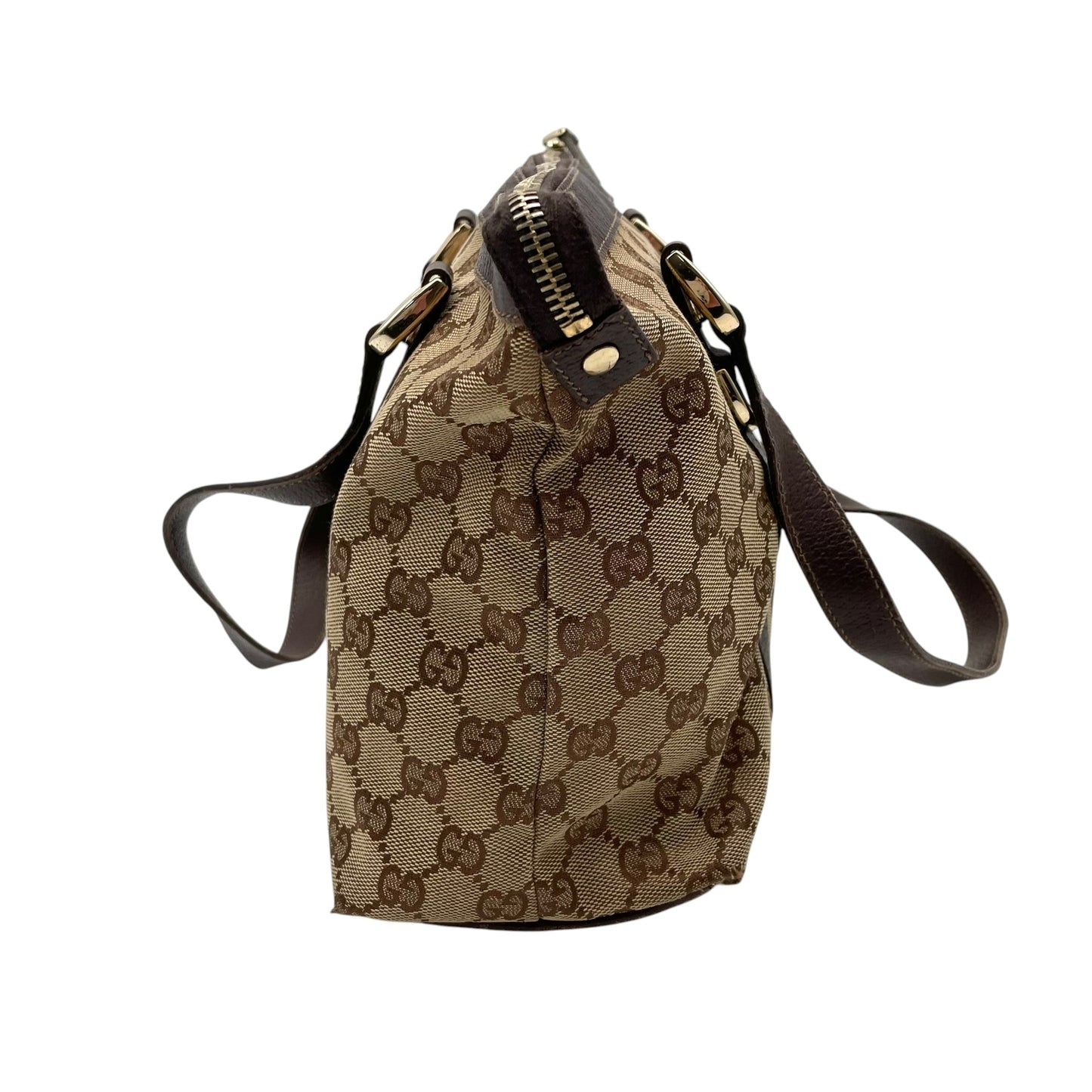 グッチ GUCCI GGキャンバス トートバッグ ハンドバッグ 肩掛け A4収納 キャンバス レザー ブラウン 茶色 ゴールド金具 エレガント カジュアル デイリー 通勤 通学 レディース 女性 人気 定番 141470 C8