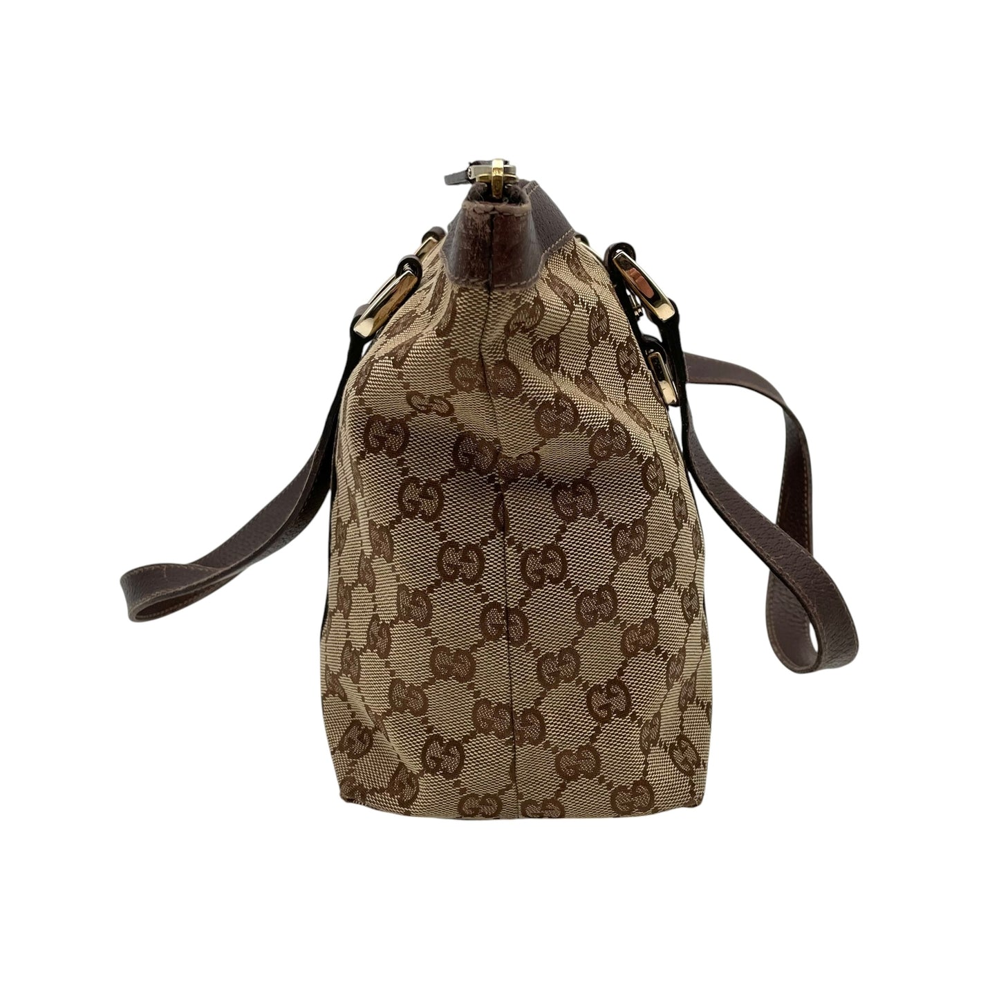 グッチ GUCCI GGキャンバス トートバッグ ハンドバッグ 肩掛け A4収納 キャンバス レザー ブラウン 茶色 ゴールド金具 エレガント カジュアル デイリー 通勤 通学 レディース 女性 人気 定番 141470 C8