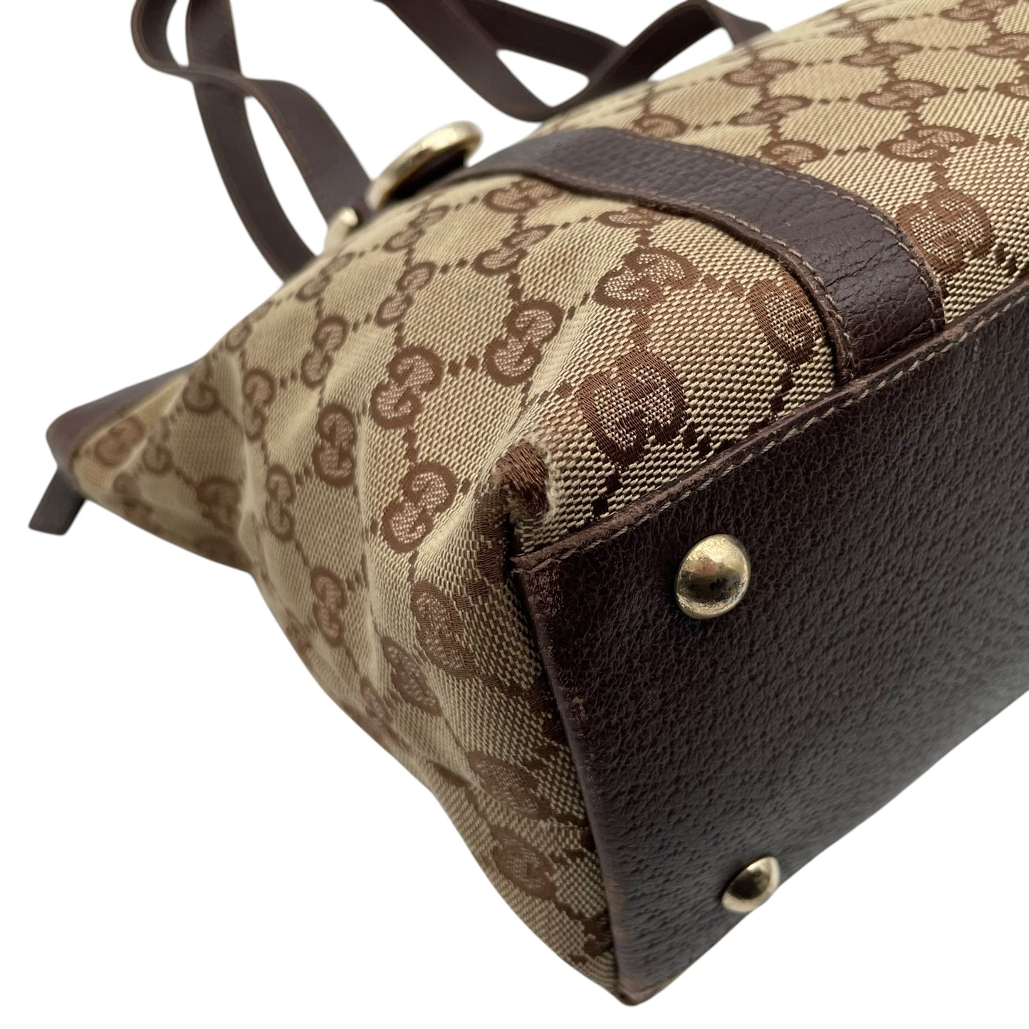 グッチ GUCCI GGキャンバス トートバッグ ハンドバッグ 肩掛け A4収納 キャンバス レザー ブラウン 茶色 ゴールド金具 エレガント カジュアル デイリー 通勤 通学 レディース 女性 人気 定番 141470 C8