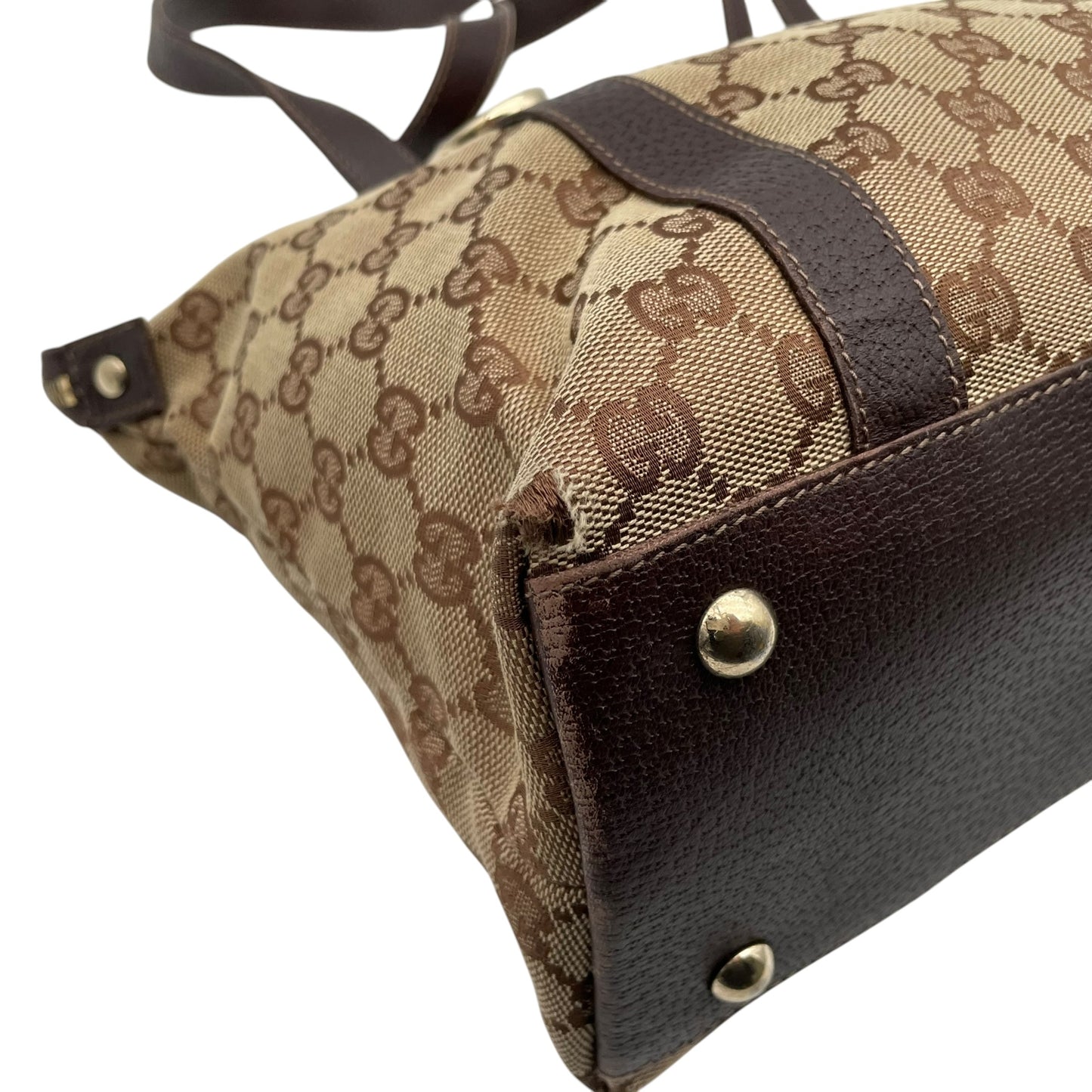 グッチ GUCCI GGキャンバス トートバッグ ハンドバッグ 肩掛け A4収納 キャンバス レザー ブラウン 茶色 ゴールド金具 エレガント カジュアル デイリー 通勤 通学 レディース 女性 人気 定番 141470 C8