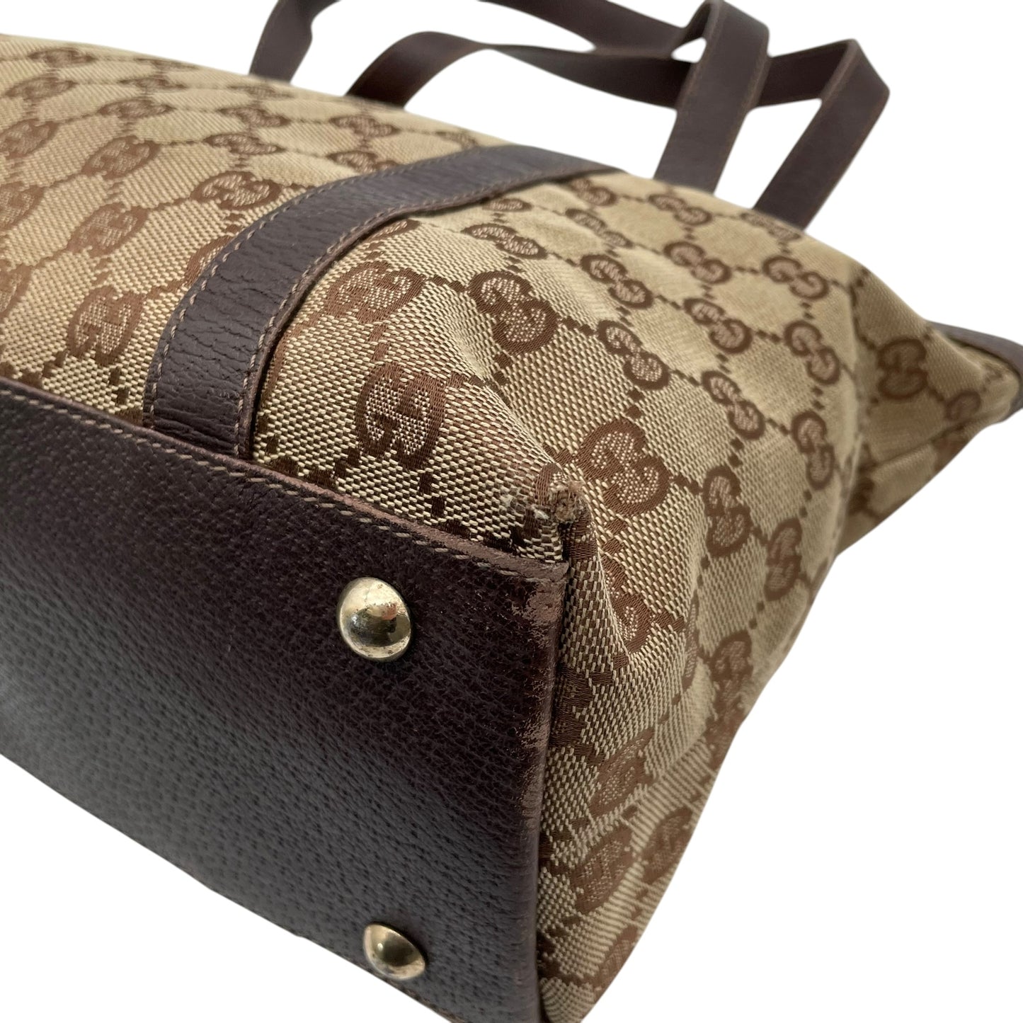 グッチ GUCCI GGキャンバス トートバッグ ハンドバッグ 肩掛け A4収納 キャンバス レザー ブラウン 茶色 ゴールド金具 エレガント カジュアル デイリー 通勤 通学 レディース 女性 人気 定番 141470 C8