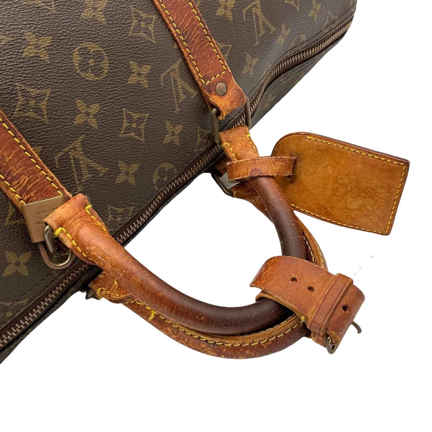 ルイ・ヴィトン LOUIS VUITTON キーポル50 ボストンバッグ モノグラム PVC レザー ブラウン 茶 ゴールド金具 旅行鞄 トラベル 大容量 ヴィンテージ クラシック メンズ レディース ユニセックス 定番 人気 H