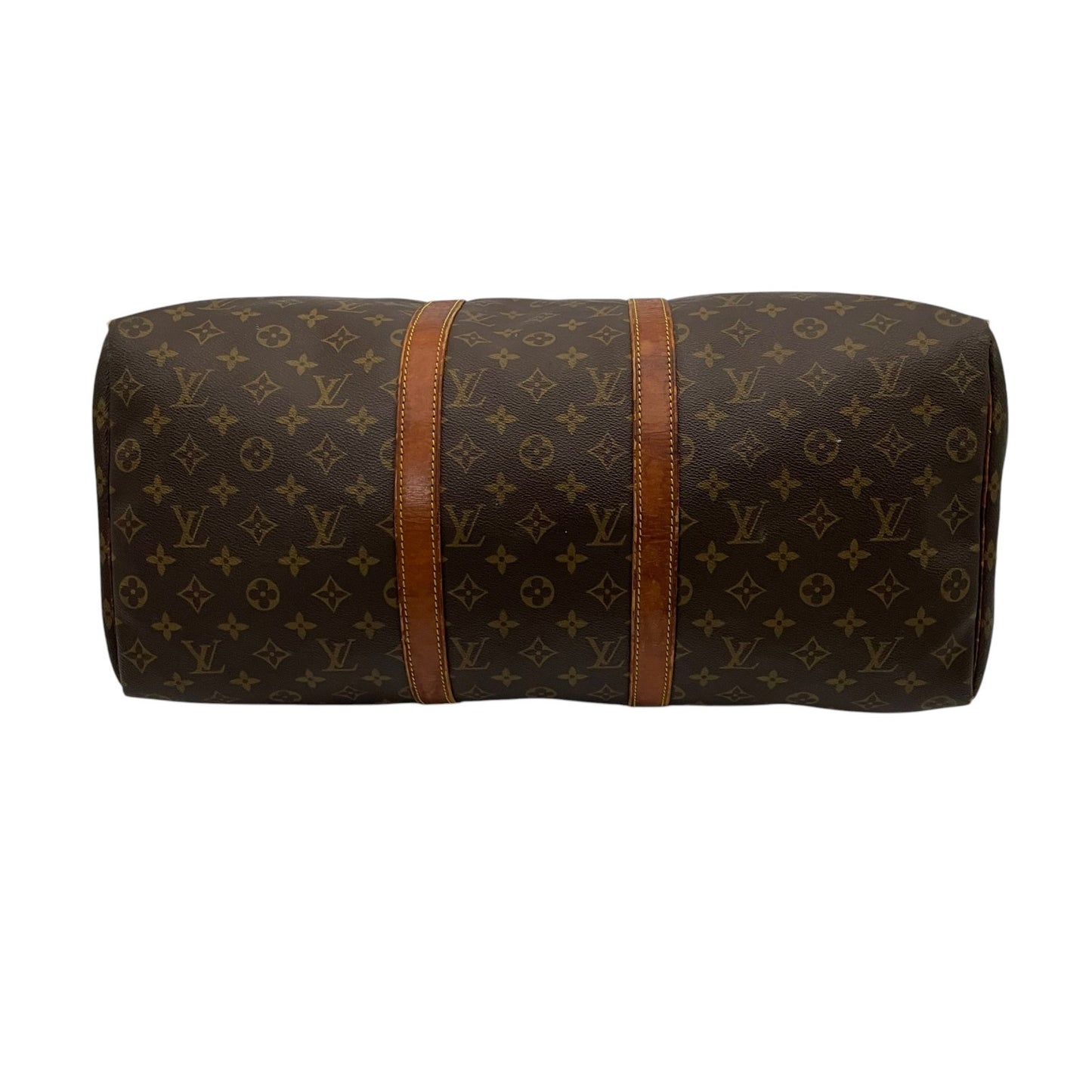ルイ・ヴィトン LOUIS VUITTON キーポル50 ボストンバッグ モノグラム PVC レザー ブラウン 茶 ゴールド金具 旅行鞄 トラベル 大容量 ヴィンテージ クラシック メンズ レディース ユニセックス 定番 人気 H