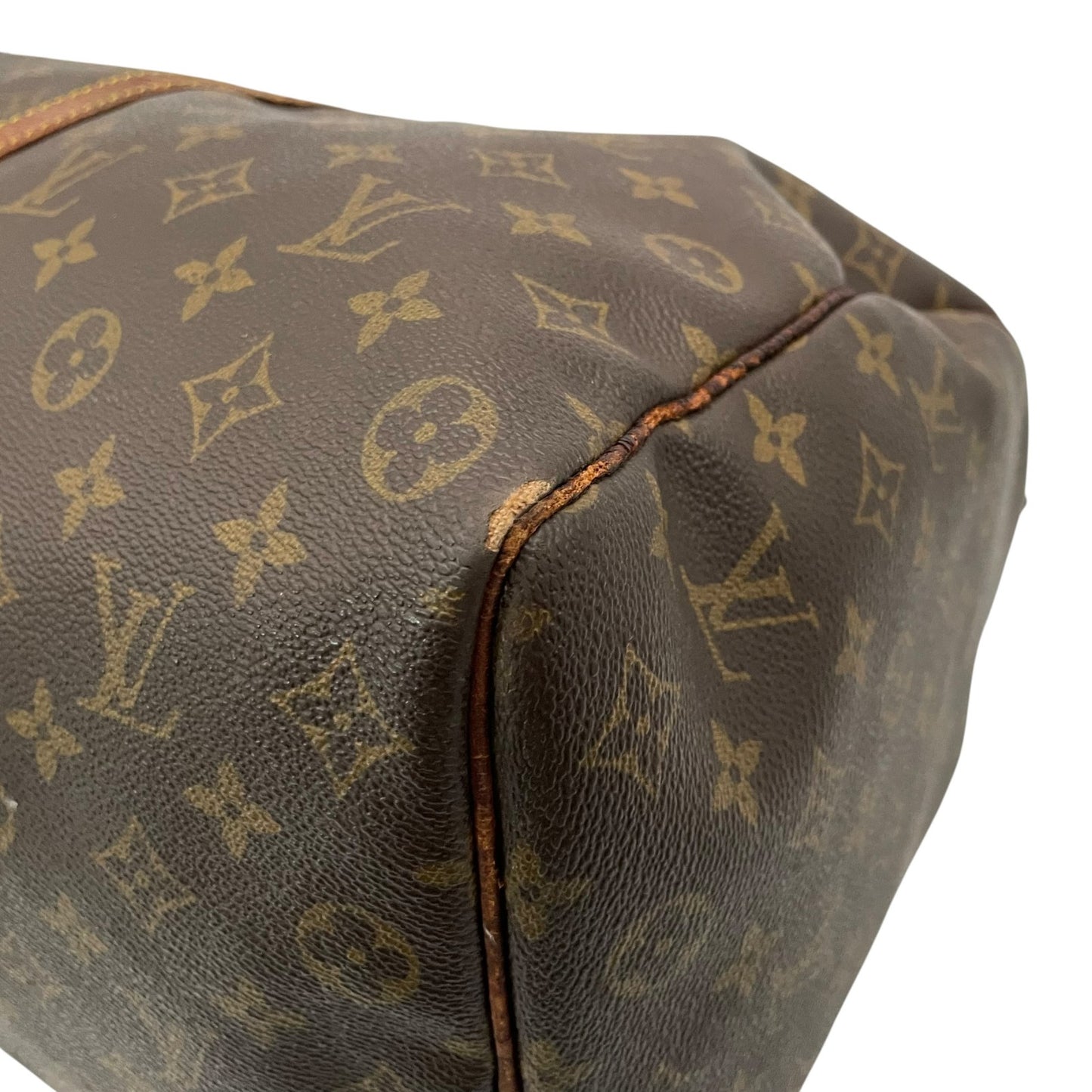 ルイ・ヴィトン LOUIS VUITTON キーポル50 ボストンバッグ モノグラム PVC レザー ブラウン 茶 ゴールド金具 旅行鞄 トラベル 大容量 ヴィンテージ クラシック メンズ レディース ユニセックス 定番 人気 H