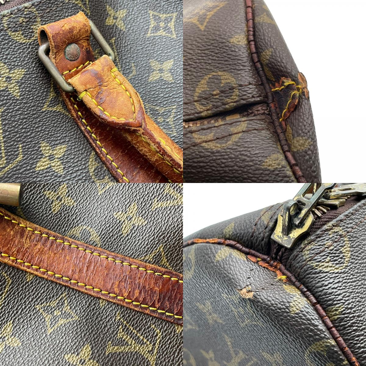ルイ・ヴィトン LOUIS VUITTON キーポル50 ボストンバッグ モノグラム PVC レザー ブラウン 茶 ゴールド金具 旅行鞄 トラベル 大容量 ヴィンテージ クラシック メンズ レディース ユニセックス 定番 人気 H