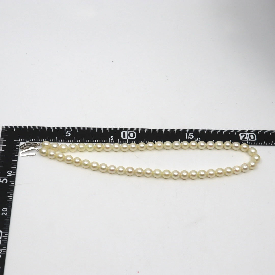 本真珠 アコヤ真珠 ネックレス シルバー金具 i2 約41cm ラウンドパール 約6.5〜6.9mm フォーマル 冠婚葬祭 セレモニー パールネックレス レディース ジュエリー