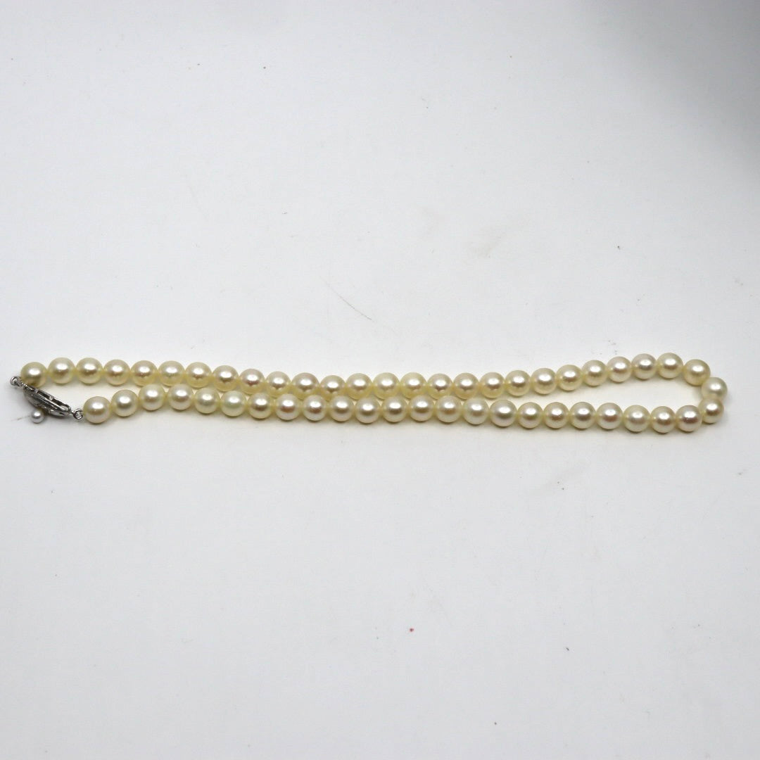 本真珠 アコヤ真珠 ネックレス シルバー金具 i2 約41cm ラウンドパール 約6.5〜6.9mm フォーマル 冠婚葬祭 セレモニー パールネックレス レディース ジュエリー