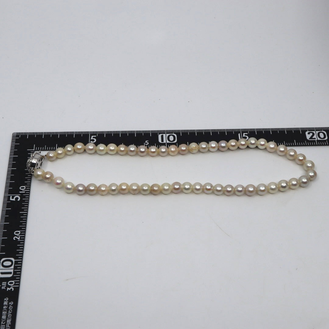 本真珠 アコヤ真珠 ネックレス 約40cm i1　ラウンドパール 約6.9〜7.2mm シルバー金具 フォーマル 冠婚葬祭 セレモニー パールネックレス レディース ジュエリー