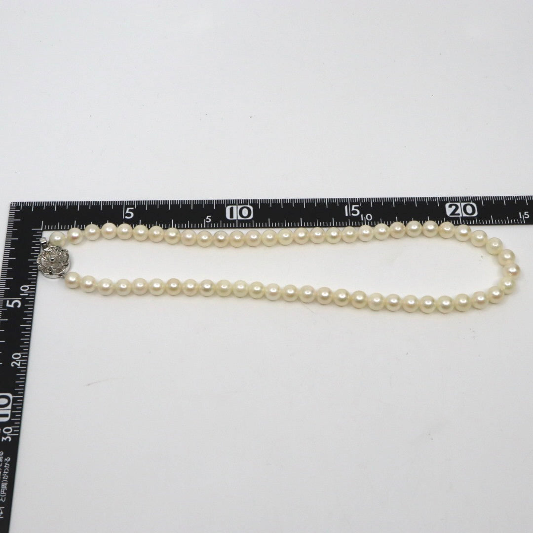本真珠 アコヤ真珠 ネックレス 約43cm ラウンドパール i10 約6.9〜7.4mm シルバー金具 フォーマル 冠婚葬祭 セレモニー パールネックレス レディース ジュエリー