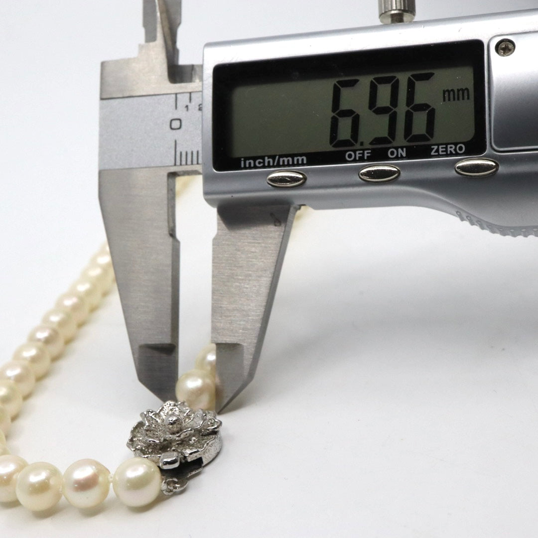 本真珠 アコヤ真珠 ネックレス 約43cm ラウンドパール i10 約6.9〜7.4mm シルバー金具 フォーマル 冠婚葬祭 セレモニー パールネックレス レディース ジュエリー