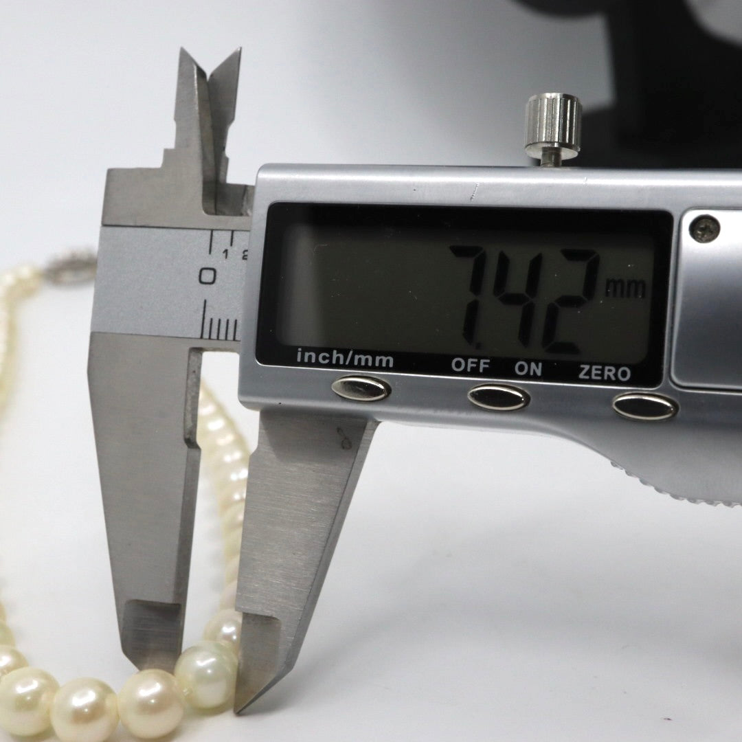 本真珠 アコヤ真珠 ネックレス 約43cm ラウンドパール i10 約6.9〜7.4mm シルバー金具 フォーマル 冠婚葬祭 セレモニー パールネックレス レディース ジュエリー