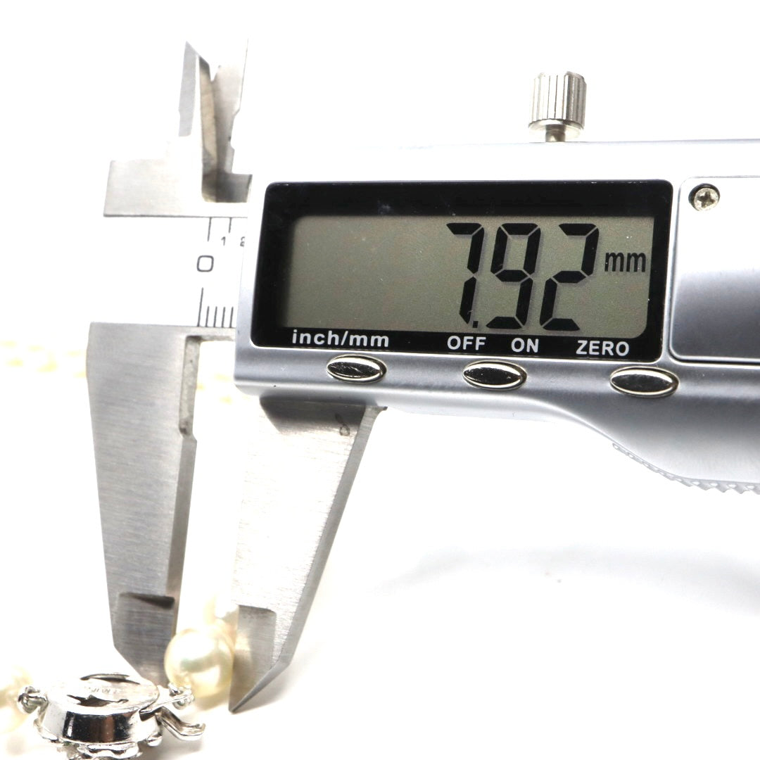本真珠 アコヤ真珠 ネックレス 約44cm ラウンドパール i10 約7.5〜7.9mm シルバー金具 フラワーモチーフクラスプ フォーマル 冠婚葬祭 セレモニー パールネックレス レディース