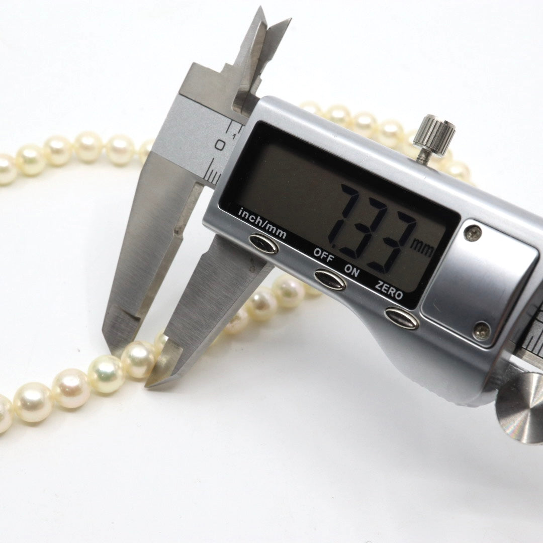 本真珠 アコヤ真珠 ネックレス 7.0〜7.3mm i4 シルバー金具 フラワークラスプ フォーマル 冠婚葬祭 セレモニー パールネックレス レディース ジュエリー