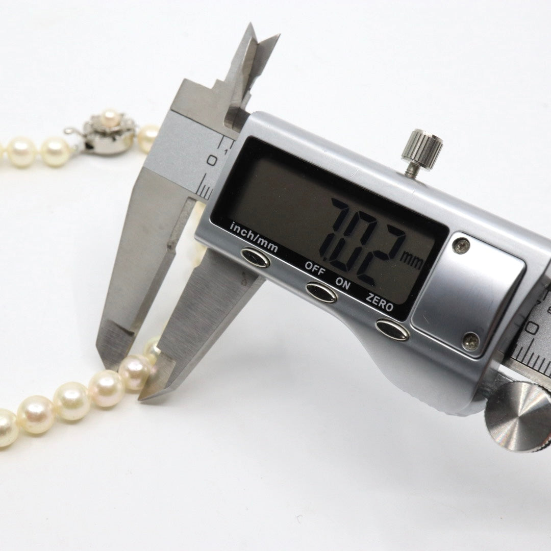 本真珠 アコヤ真珠 ネックレス 7.0〜7.3mm i4 シルバー金具 フラワークラスプ フォーマル 冠婚葬祭 セレモニー パールネックレス レディース ジュエリー