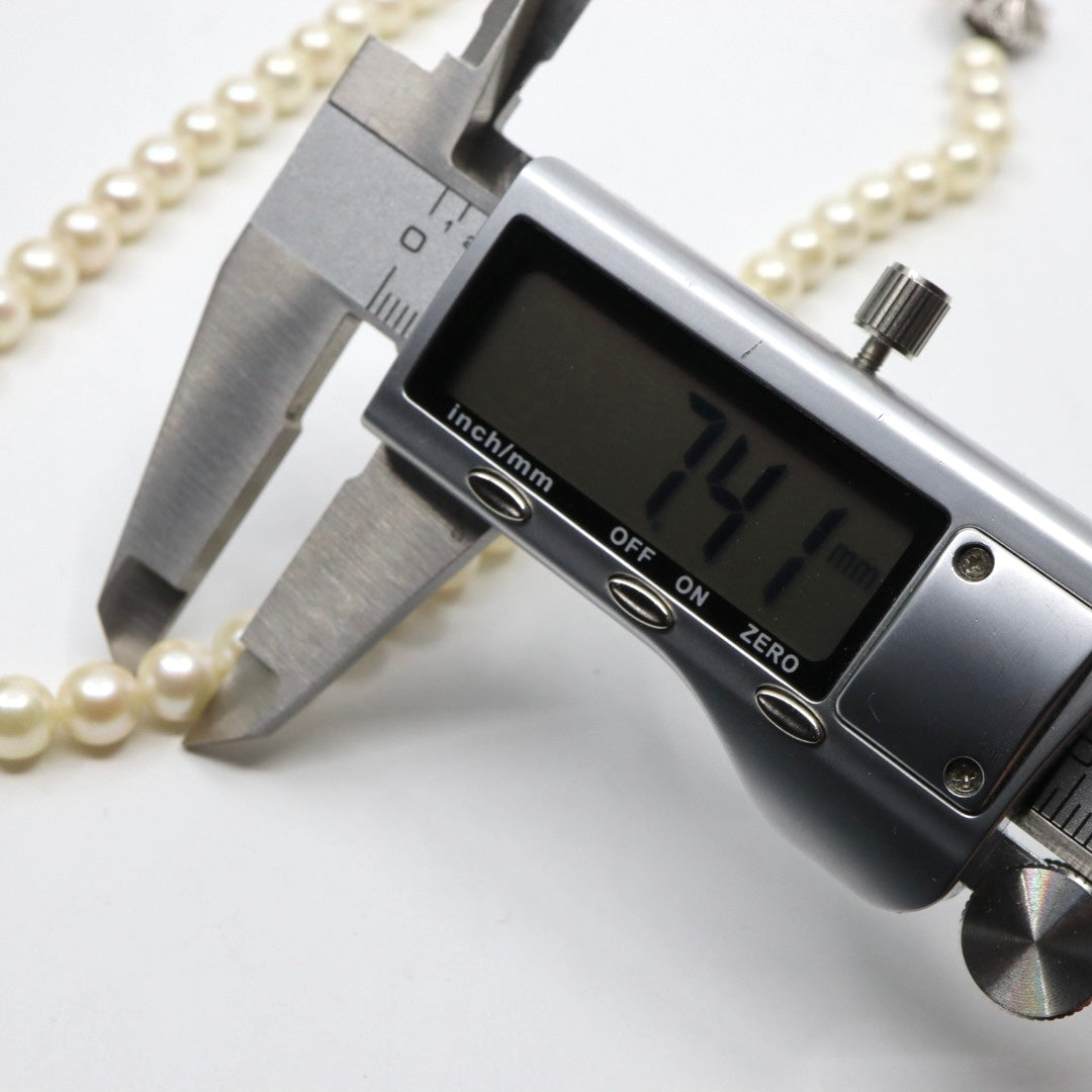 本真珠 アコヤ真珠 ネックレス 7.1〜7.4mm i4 シルバー金具 フラワークラスプ フォーマル 冠婚葬祭 セレモニー パールネックレス レディース ジュエリー