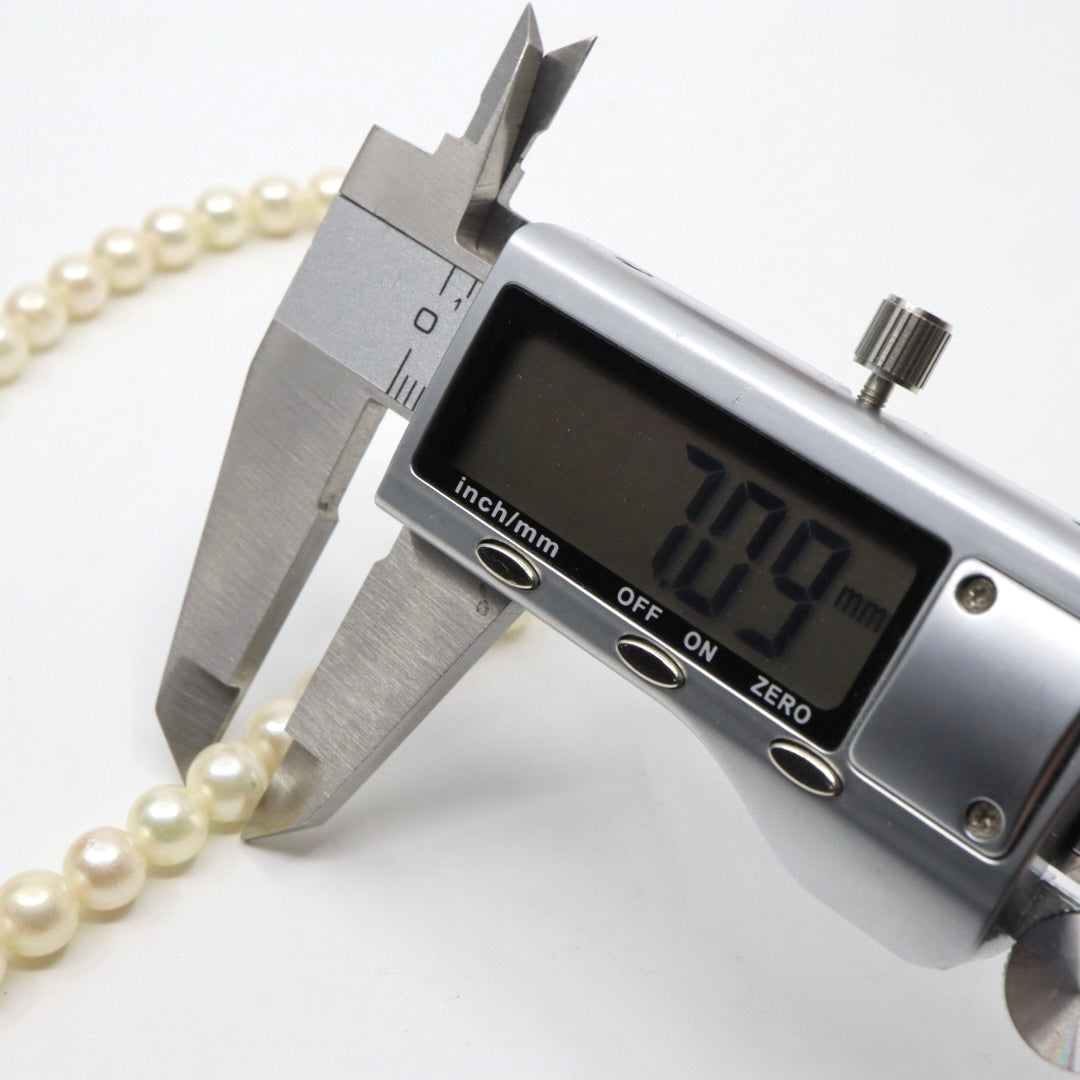 本真珠 アコヤ真珠 ネックレス 7.1〜7.4mm i4 シルバー金具 フラワークラスプ フォーマル 冠婚葬祭 セレモニー パールネックレス レディース ジュエリー