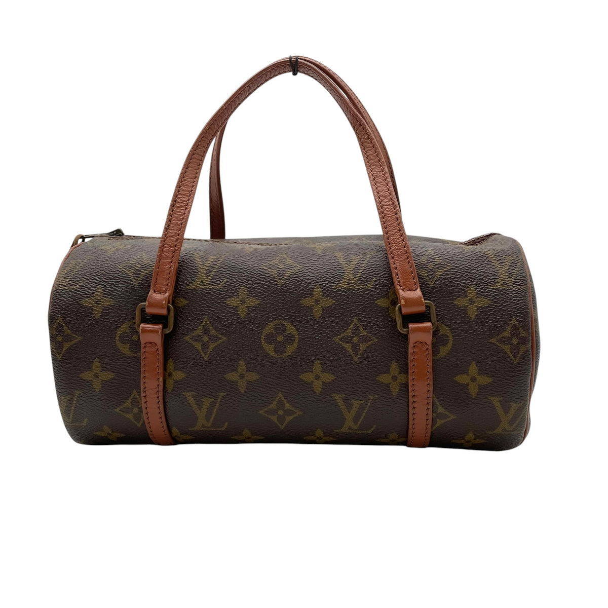 ルイヴィトン LOUIS VUITTON パピヨン 26 モノグラム ハンドバッグ ミニボストンバッグ ドラム型 円筒型 手提げかばん PVC レザー 本革 ブラウン 茶 ゴールド金具 旧型 ヴィンテージ クラシカル レディース K3