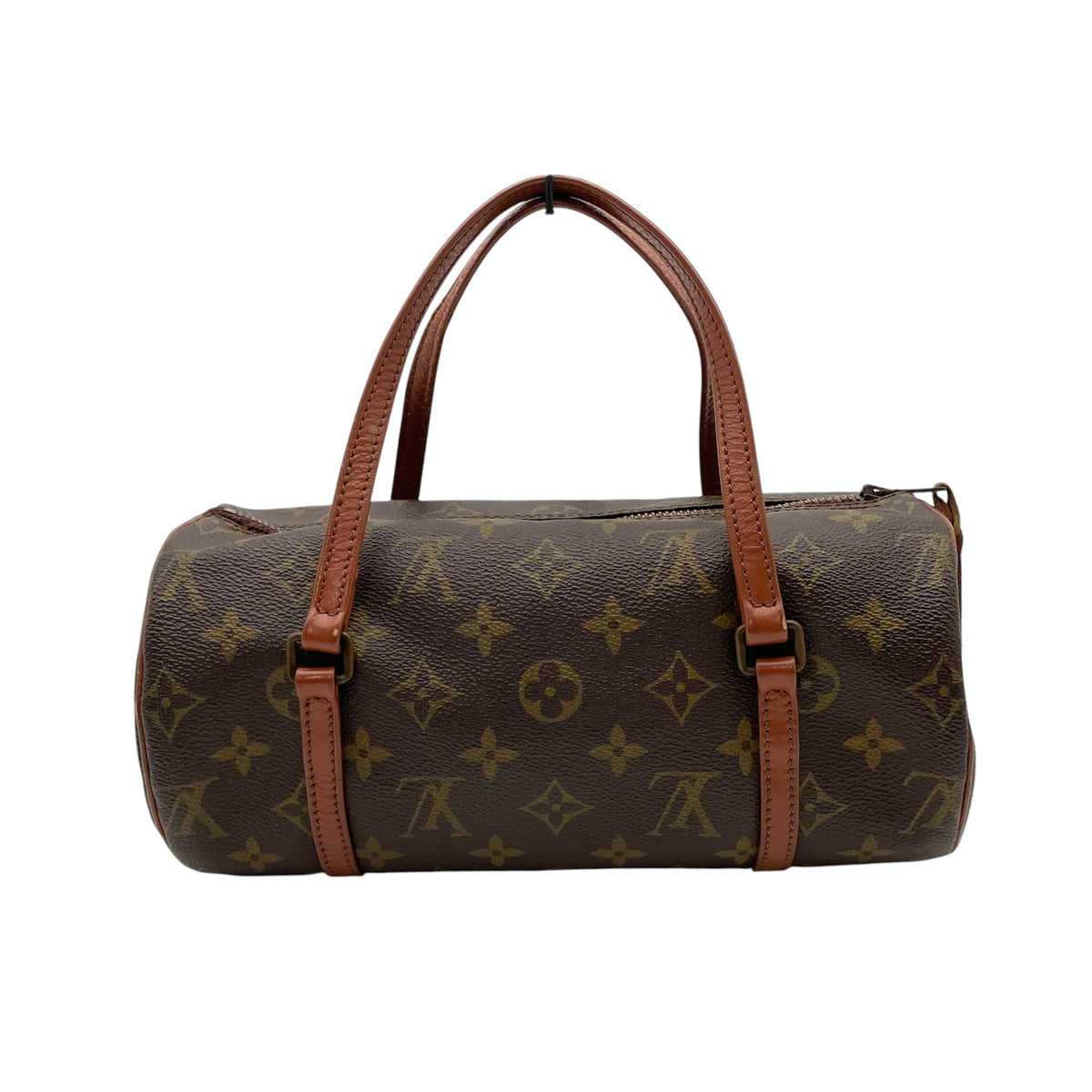 ルイヴィトン LOUIS VUITTON パピヨン 26 モノグラム ハンドバッグ ミニボストンバッグ ドラム型 円筒型 手提げかばん PVC レザー 本革 ブラウン 茶 ゴールド金具 旧型 ヴィンテージ クラシカル レディース K3