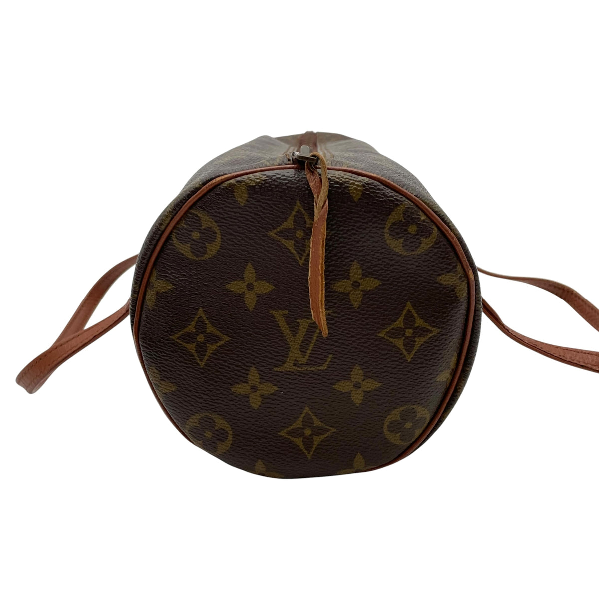ルイヴィトン LOUIS VUITTON パピヨン 26 モノグラム ハンドバッグ ミニボストンバッグ ドラム型 円筒型 手提げかばん PVC レザー 本革 ブラウン 茶 ゴールド金具 旧型 ヴィンテージ クラシカル レディース K3