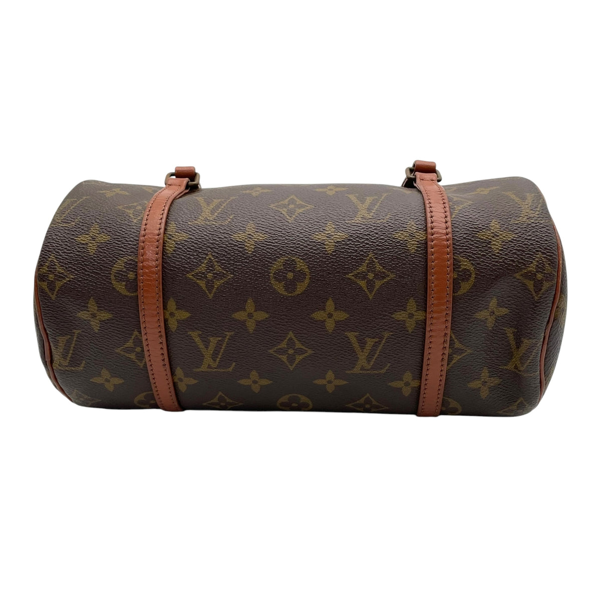 ルイヴィトン LOUIS VUITTON パピヨン 26 モノグラム ハンドバッグ ミニボストンバッグ ドラム型 円筒型 手提げかばん PVC レザー 本革 ブラウン 茶 ゴールド金具 旧型 ヴィンテージ クラシカル レディース K3