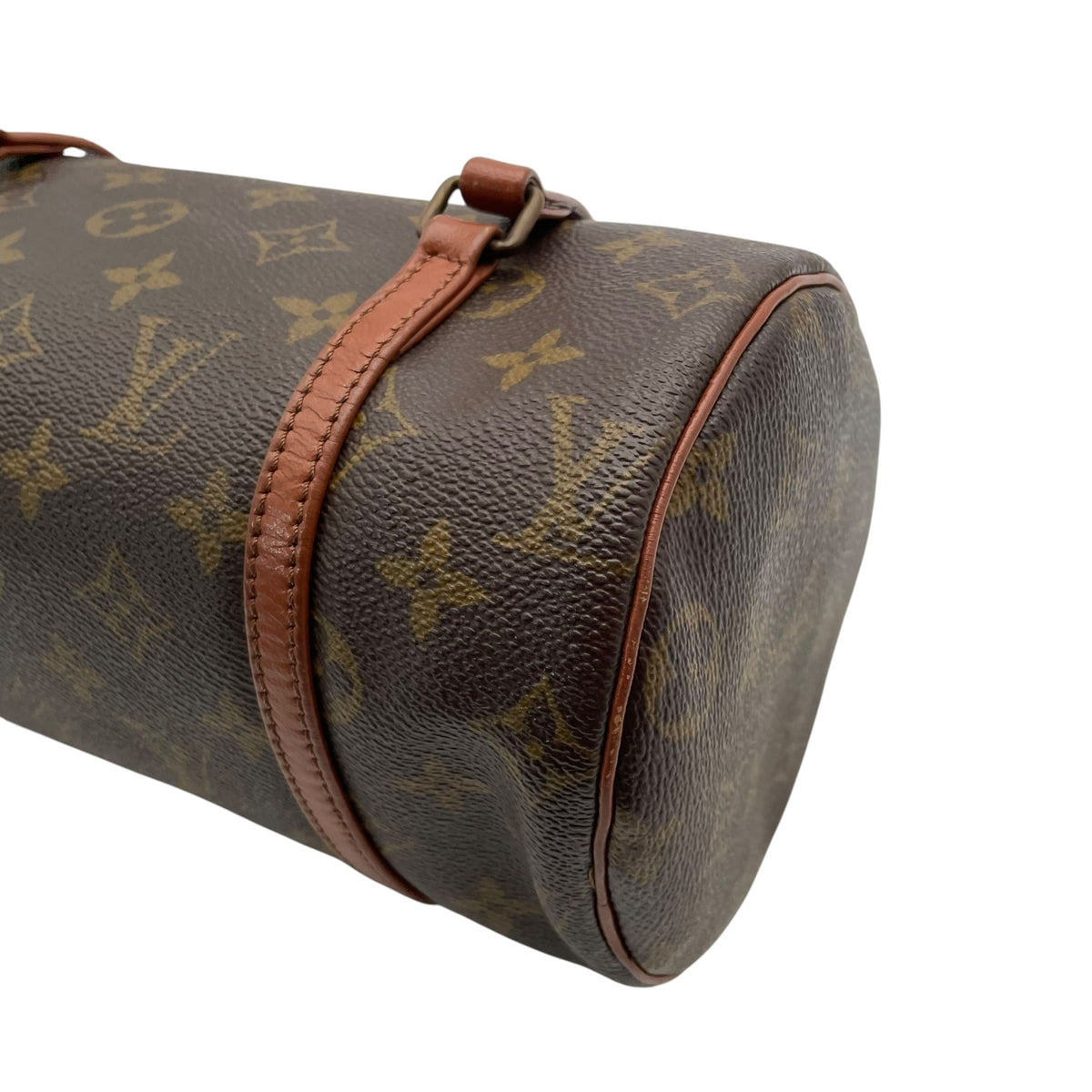 ルイヴィトン LOUIS VUITTON パピヨン 26 モノグラム ハンドバッグ ミニボストンバッグ ドラム型 円筒型 手提げかばん PVC レザー 本革 ブラウン 茶 ゴールド金具 旧型 ヴィンテージ クラシカル レディース K3