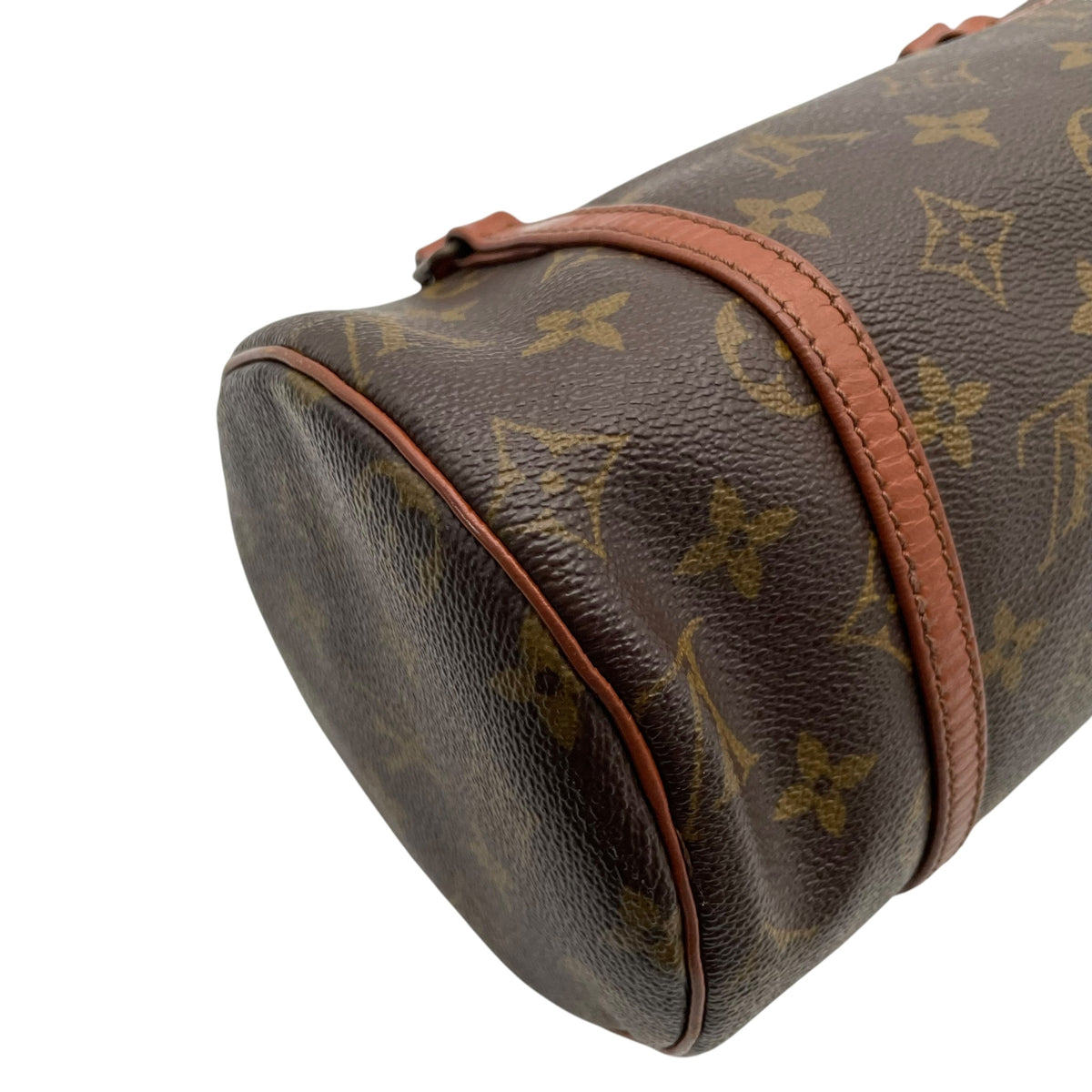 ルイヴィトン LOUIS VUITTON パピヨン 26 モノグラム ハンドバッグ ミニボストンバッグ ドラム型 円筒型 手提げかばん PVC レザー 本革 ブラウン 茶 ゴールド金具 旧型 ヴィンテージ クラシカル レディース K3