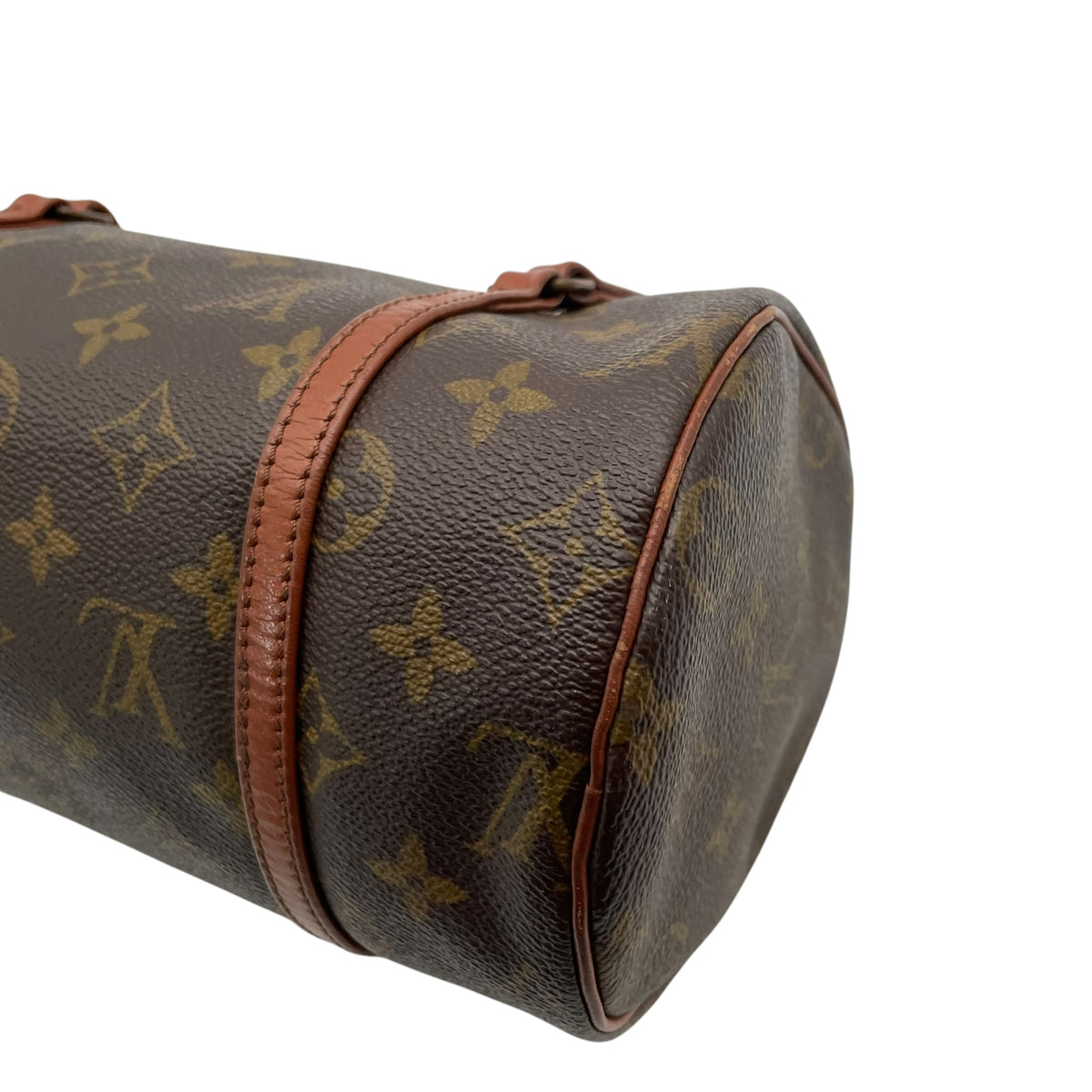 ルイヴィトン LOUIS VUITTON パピヨン 26 モノグラム ハンドバッグ ミニボストンバッグ ドラム型 円筒型 手提げかばん PVC レザー 本革 ブラウン 茶 ゴールド金具 旧型 ヴィンテージ クラシカル レディース K3