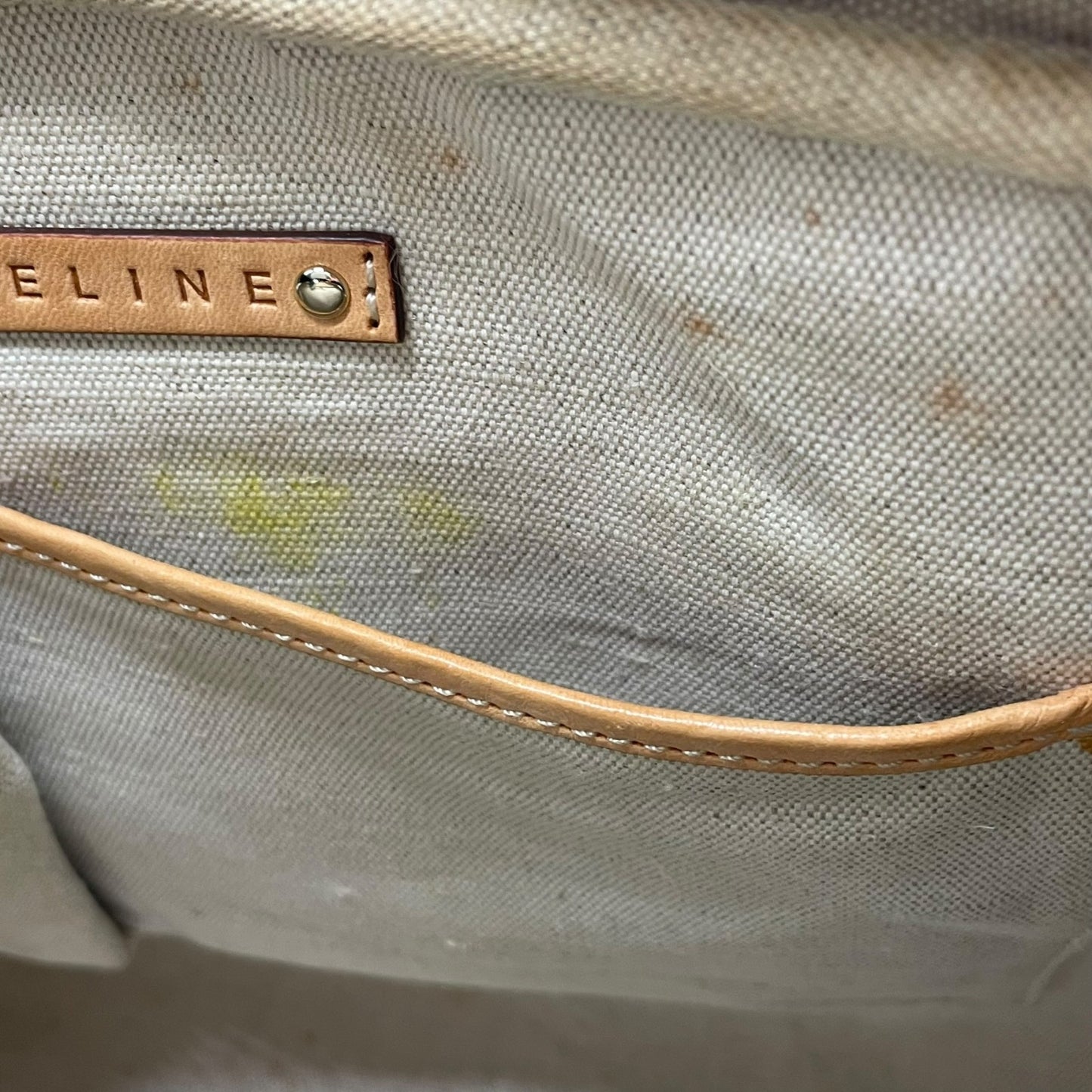 CELINE セリーヌ サルキー 馬車柄 ミニボストンバッグ ハンドバッグ U12 PVC レザー グレー ベージュ ホワイト ハンドバッグ 総柄 ヴィンテージ クラシック ボストンバッグ レディース