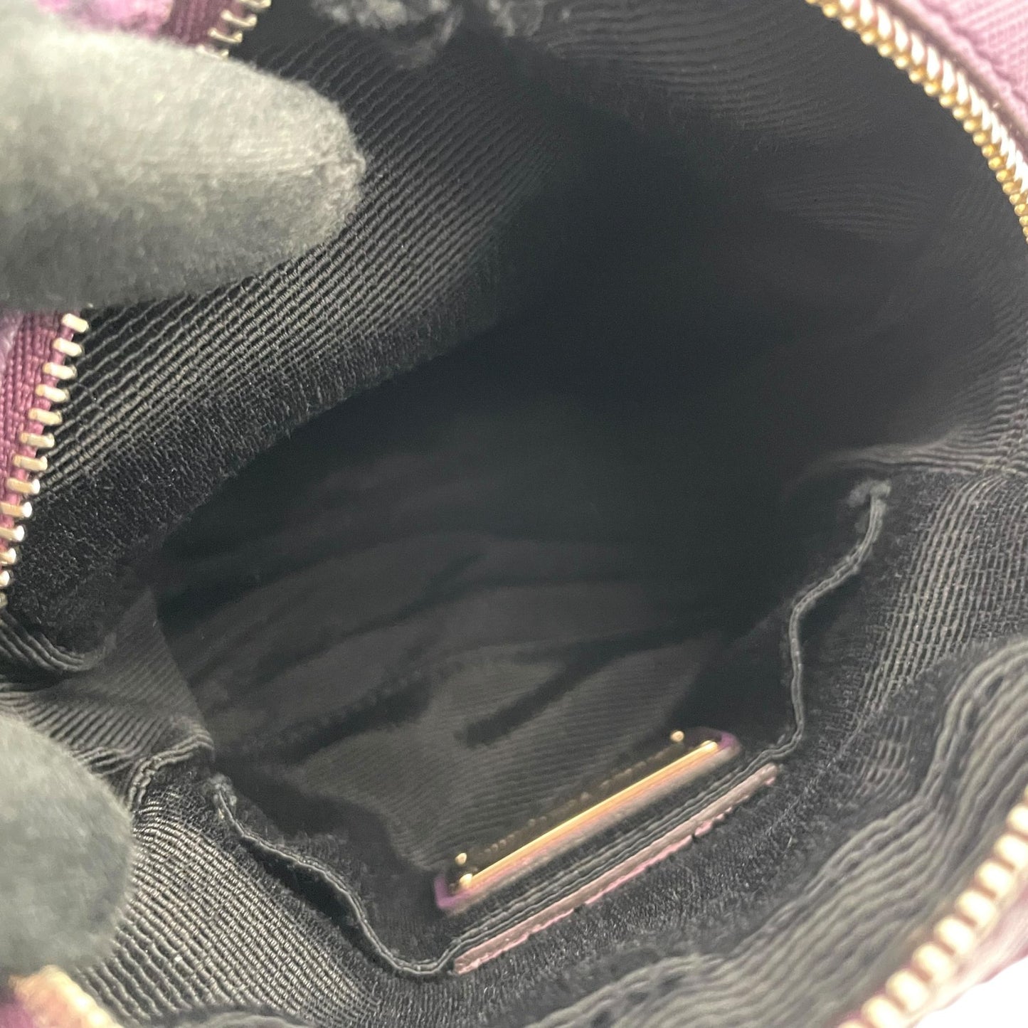 Salvatore Ferragamo フェラガモ ヴァラリボン ミニショルダーバッグ ナイロン レザー 紫 パープル ゴールド金具 斜め掛け ポシェット イタリア製 レディース U8
