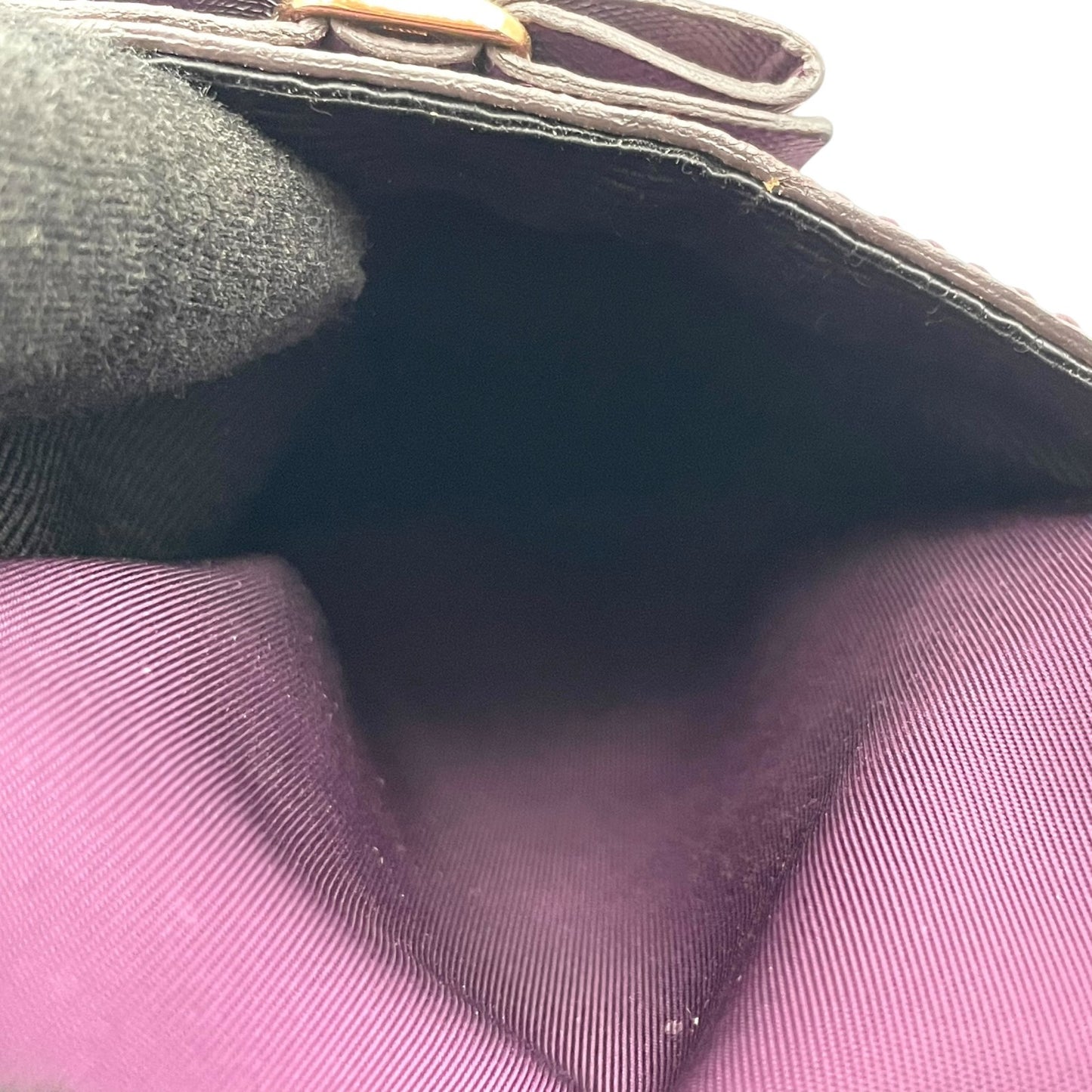 Salvatore Ferragamo フェラガモ ヴァラリボン ミニショルダーバッグ ナイロン レザー 紫 パープル ゴールド金具 斜め掛け ポシェット イタリア製 レディース U8