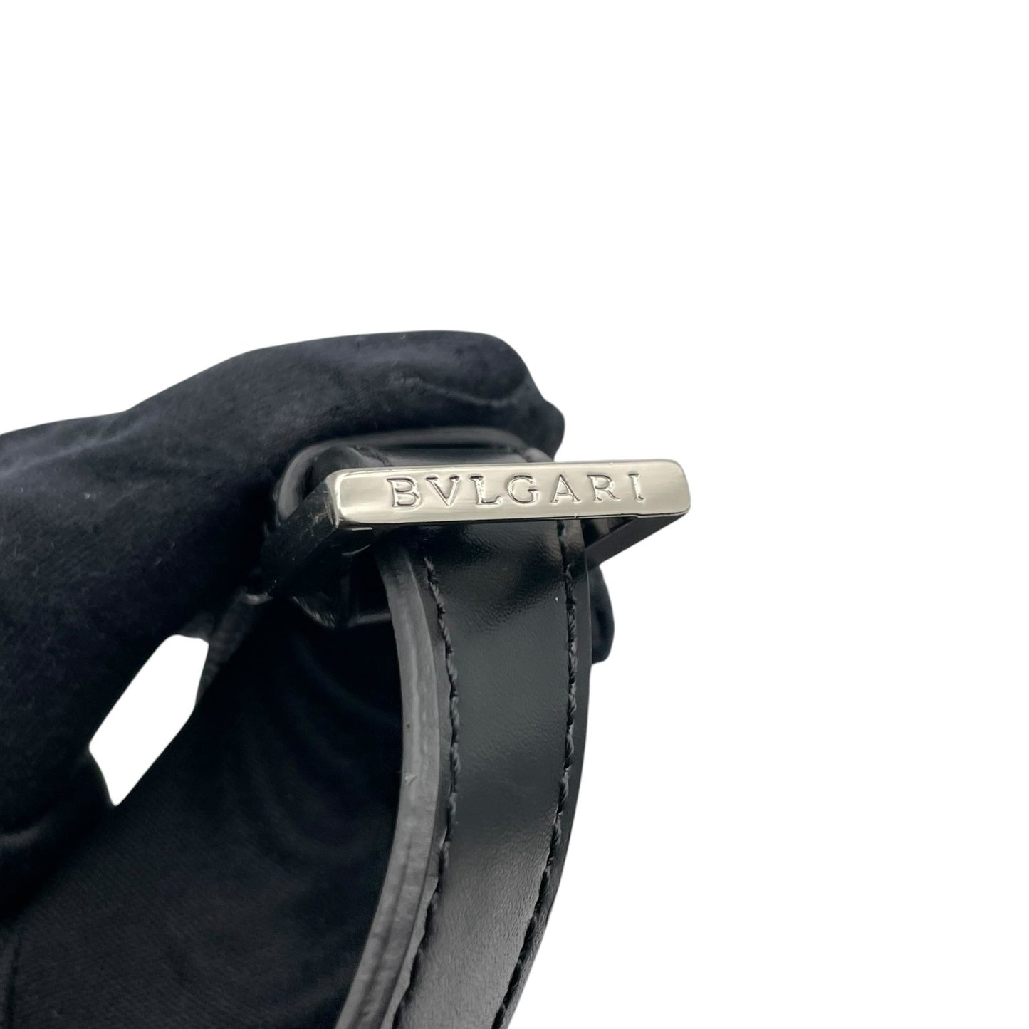 【美品】 ブルガリ BVLGARI ショルダーバッグ クロスボディ 斜め掛け キャンバス パテントレザー ロゴマニア ネイビー ブラック 黒 シルバー金具 エレガント 上品 カジュアル 鞄 デイリー レディース メンズ ユニセックス 定番 人気 U12