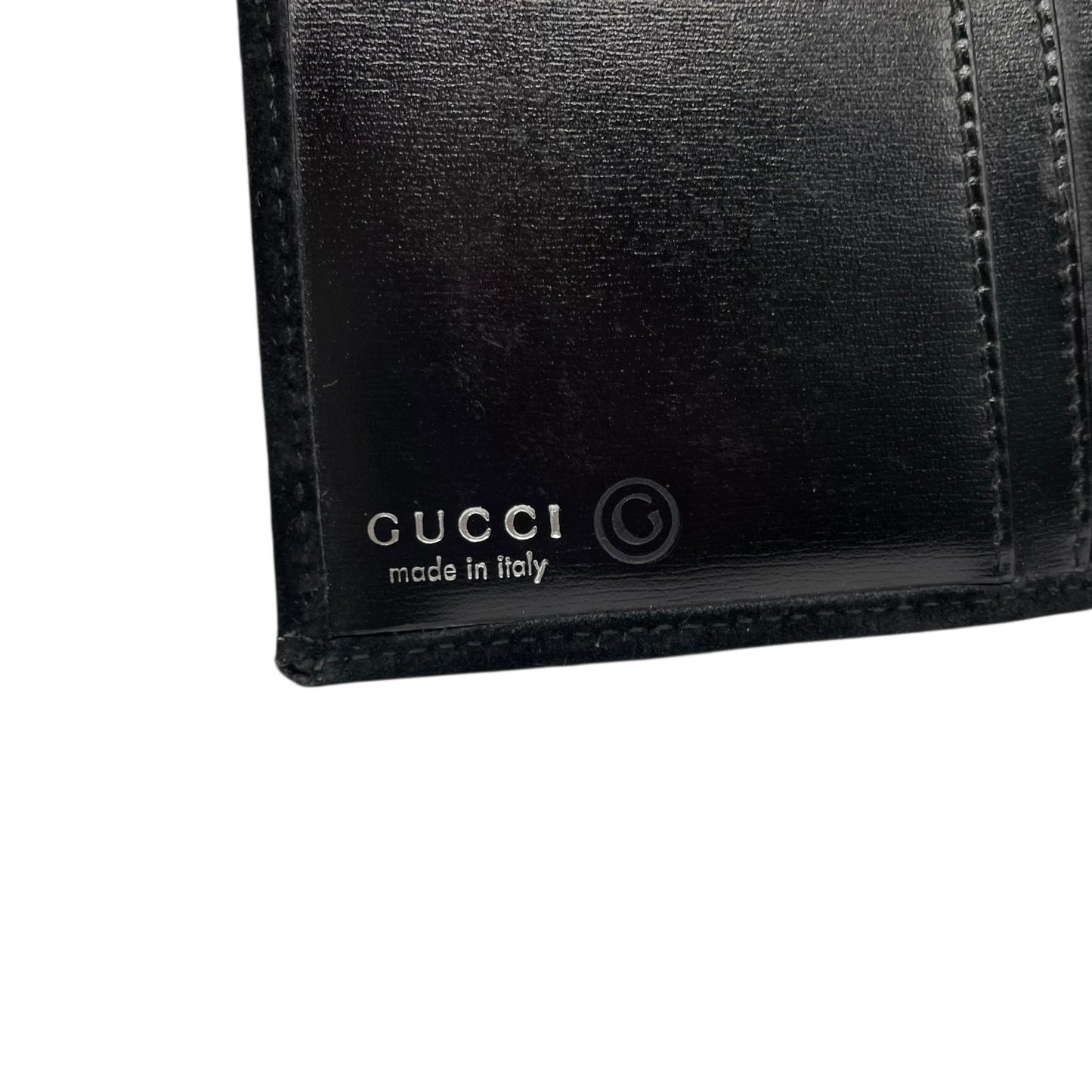 GUCCI グッチ インターロッキングG スエード レザー 二つ折り 長財布 ブラック シルバー金具 035・0959 メンズ レディース W3