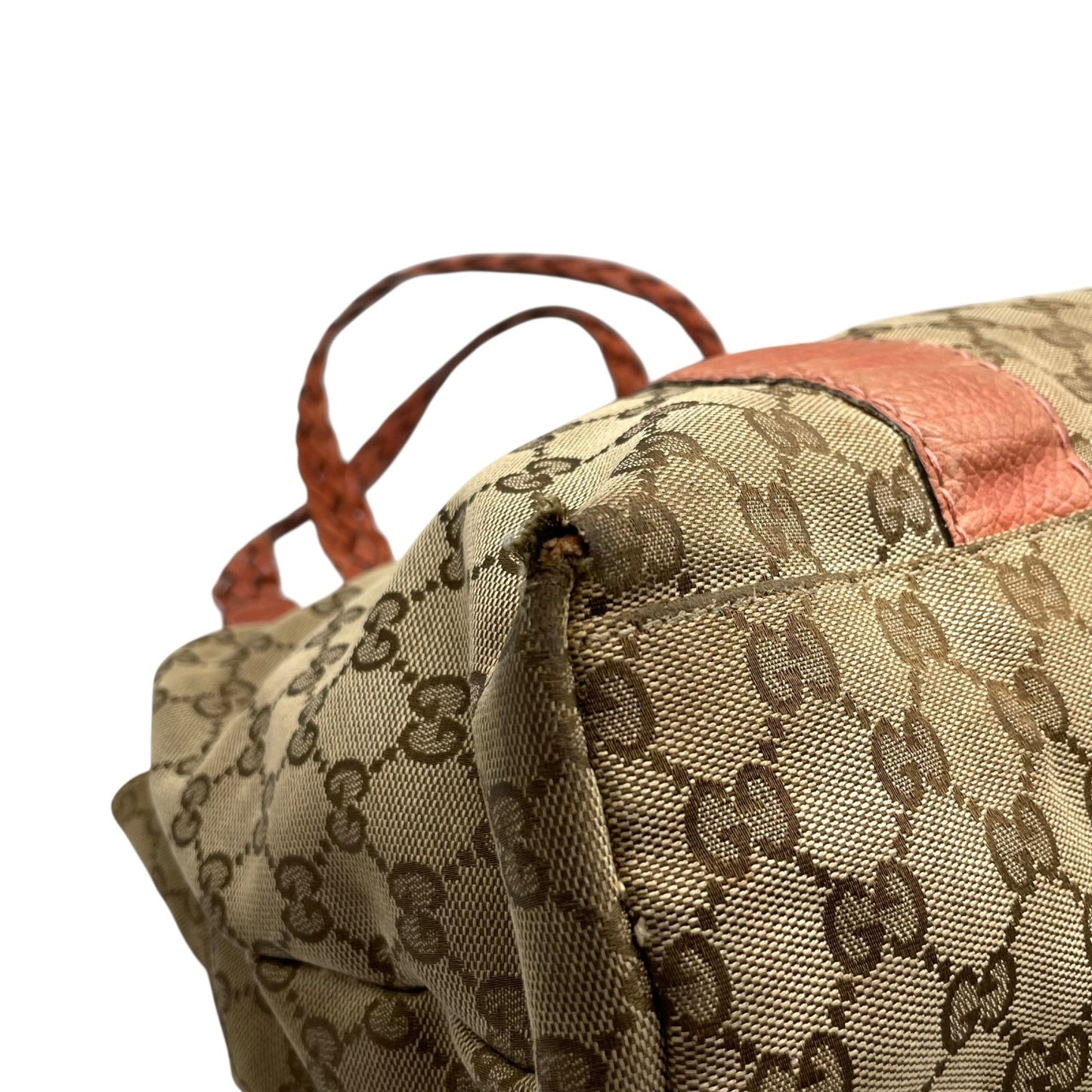 GUCCI グッチ GGキャンバス バンブー トートバッグ レザー ブラウン シルバー金具 ハンドバッグ 大容量 レディース U15
