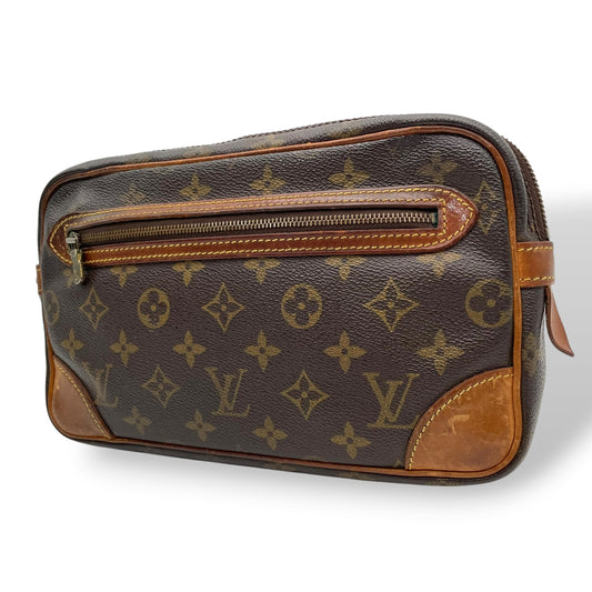 Louis Vuitton ルイヴィトン モノグラム マルリードラゴンヌ クラッチバッグ セカンドバッグ PVC レザー ブラウン ゴールド金具 ヴィンテージ クラシック メンズ レディース ユニセックス 定番 人気 高級 鞄 C5