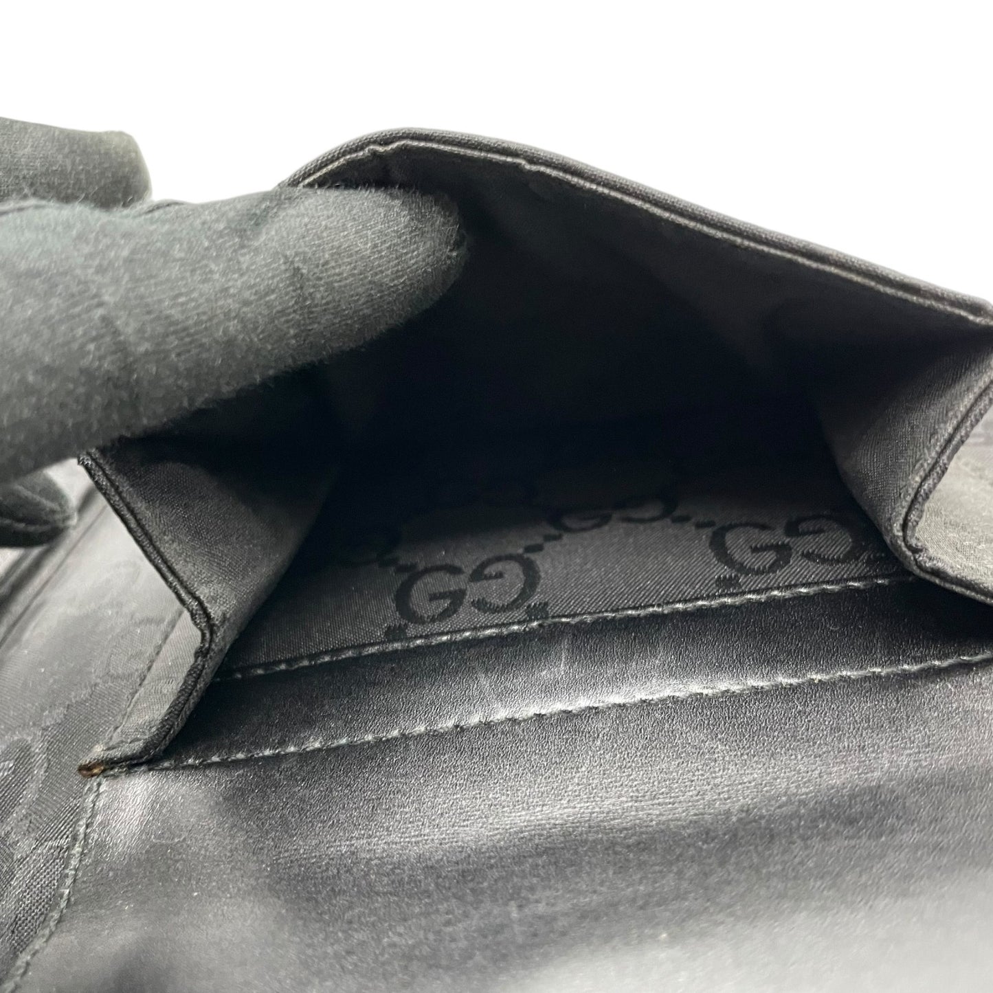 GUCCI グッチ GG柄 ナイロン レザー ショルダーバッグ ブラック ダブルポケット シルバー金具 斜め掛け メンズ レディース ユニセックス E8