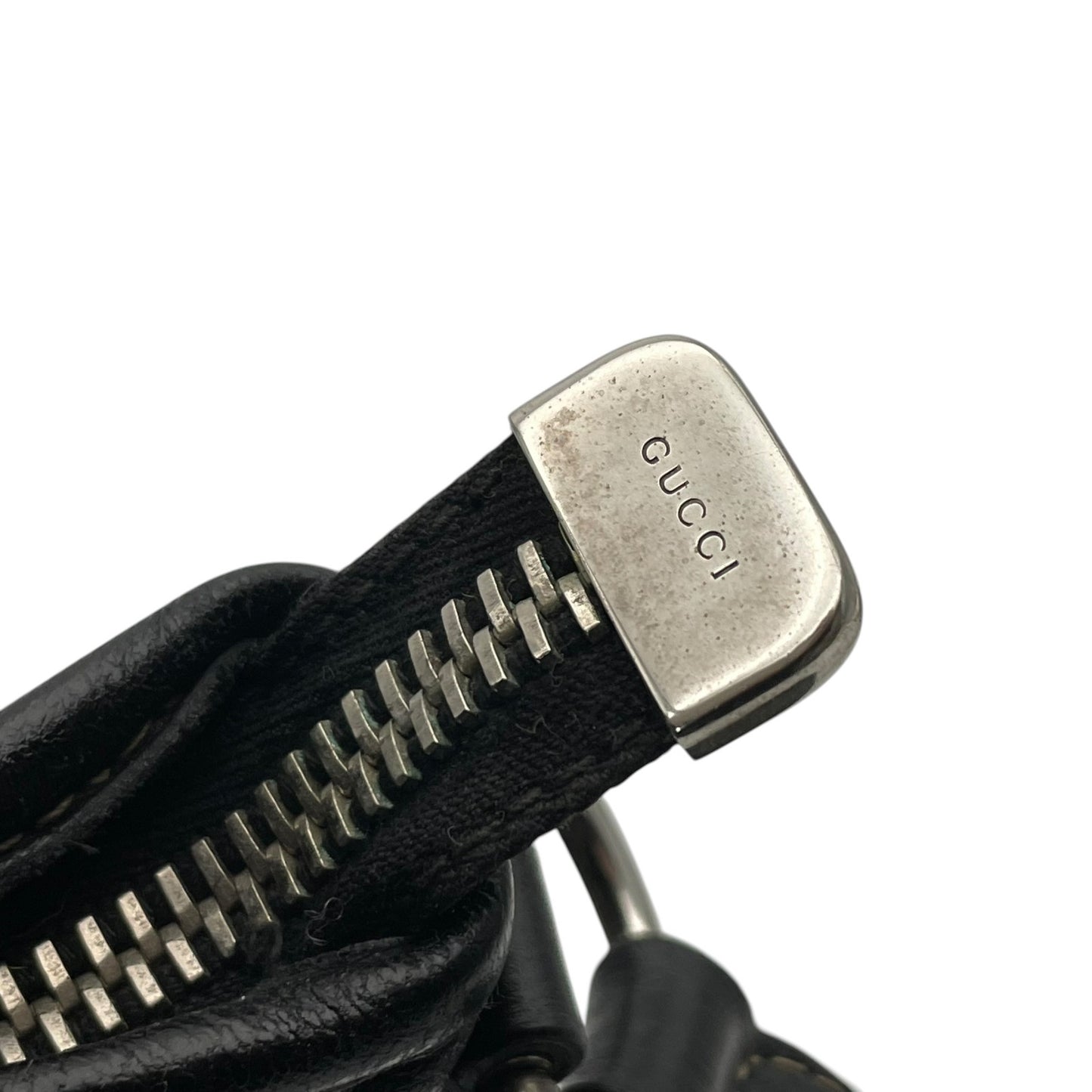GUCCI グッチ インターロッキングG レザー ショルダーバッグ 黒 ブラック シルバー金具 斜め掛け イタリア製 メンズ レディース A5
