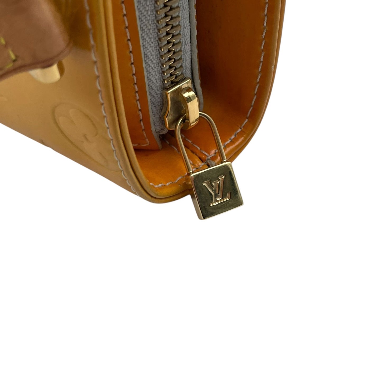 Louis Vuitton ルイヴィトン モノグラム ヴェルニ ヒューストン トートバッグ ハンドバッグ イエロー M91004 パテントレザー ゴールド金具 レディース E
