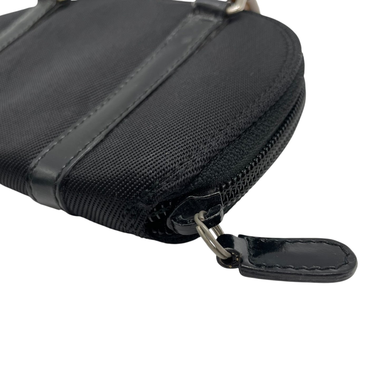 GUCCI グッチ バンブー ナイロン レザー 2way ミニ ハンドバッグ ショルダーバッグ ブラック シルバー金具 0391705 レディース K10