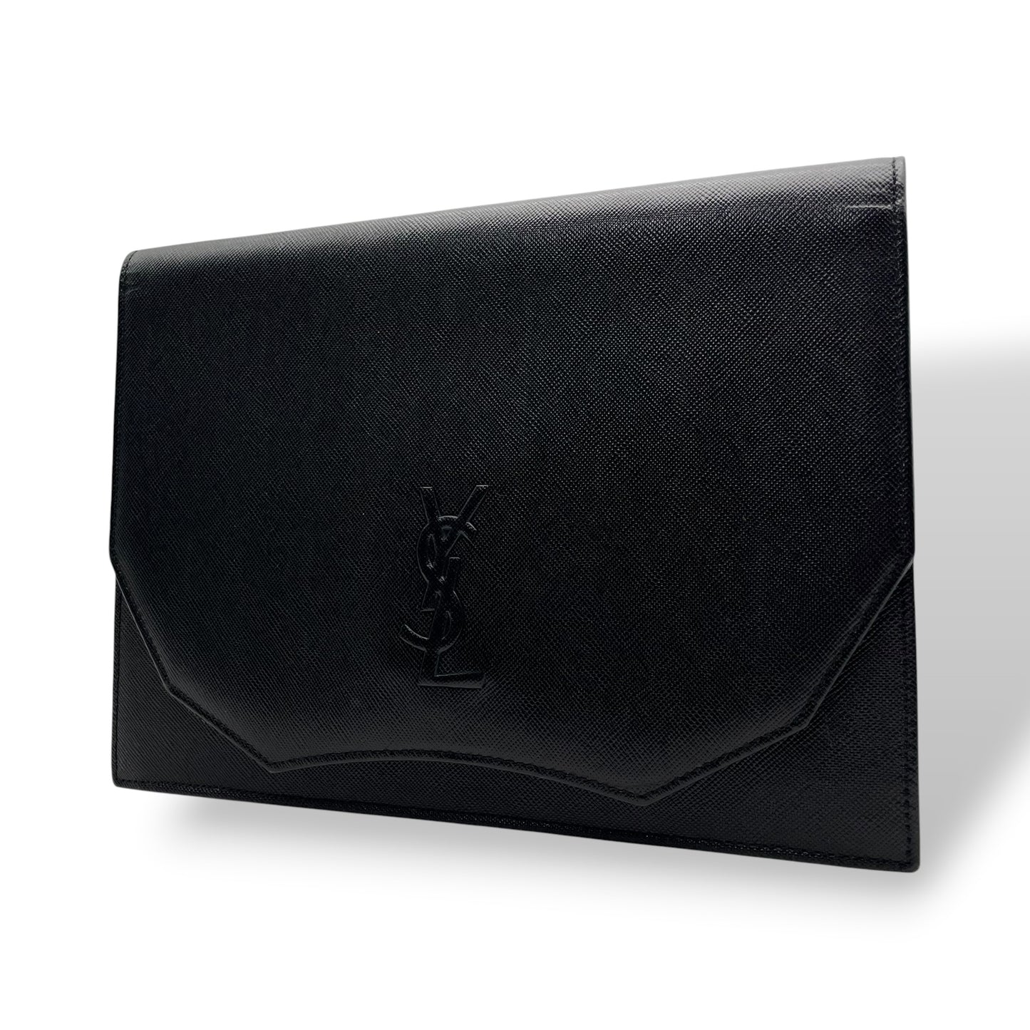 【美品】イヴサンローラン YSLロゴ レザー クラッチバッグ セカンドバッグ ハンドバッグ ブラック 黒 ゴールド金具 ヴィンテージ エレガント クラシック レトロ レディース メンズ 人気 K12