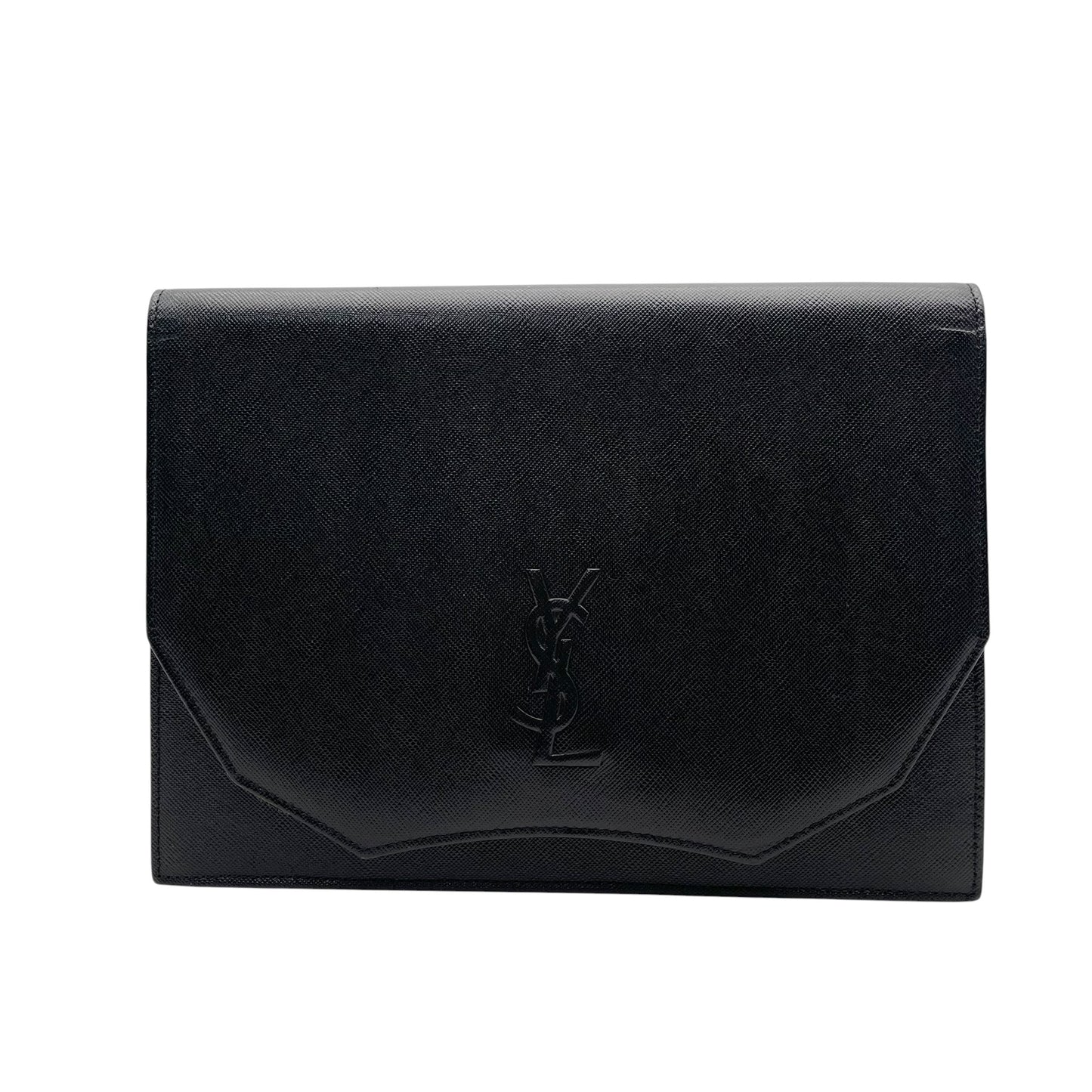【美品】イヴサンローラン YSLロゴ レザー クラッチバッグ セカンドバッグ ハンドバッグ ブラック 黒 ゴールド金具 ヴィンテージ エレガント クラシック レトロ レディース メンズ 人気 K12