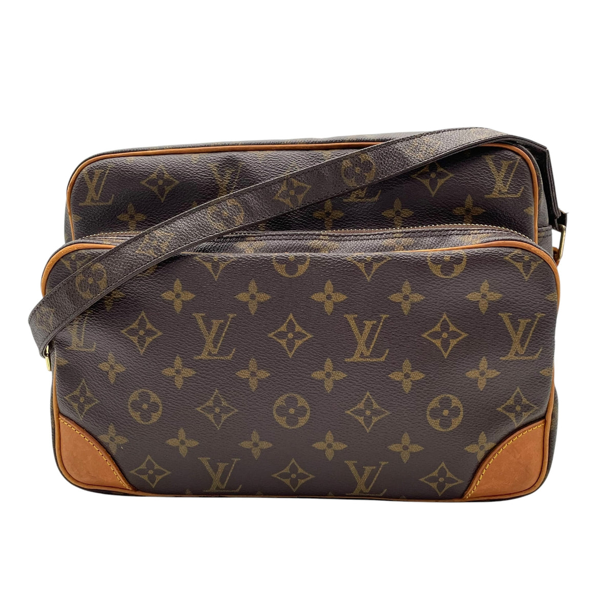 Louis Vuitton ルイヴィトン モノグラム ナイル ショルダーバッグ 斜め掛け クロスボディ PVC レザー ブラウン ゴールド金具 エレガント レディース ユニセックス 人気 M45244 C