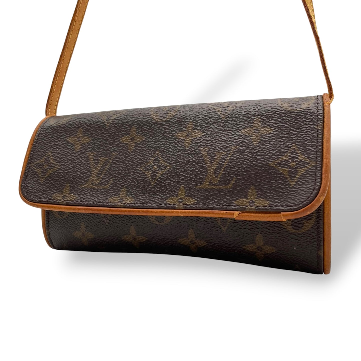 Louis Vuitton ルイヴィトン モノグラム ポシェットツインGM ショルダーバッグ 斜め掛け クロスボディ PVC レザー ブラウン 茶系 ゴールド金具 カジュアル レディース 人気 定番 鞄 M51852 K10