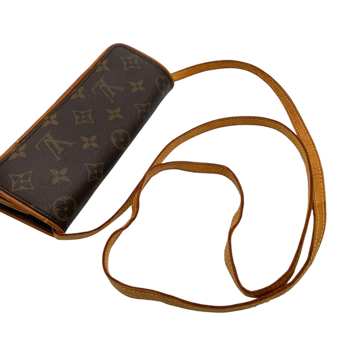 Louis Vuitton ルイヴィトン モノグラム ポシェットツインGM ショルダーバッグ 斜め掛け クロスボディ PVC レザー ブラウン 茶系 ゴールド金具 カジュアル レディース 人気 定番 鞄 M51852 K10