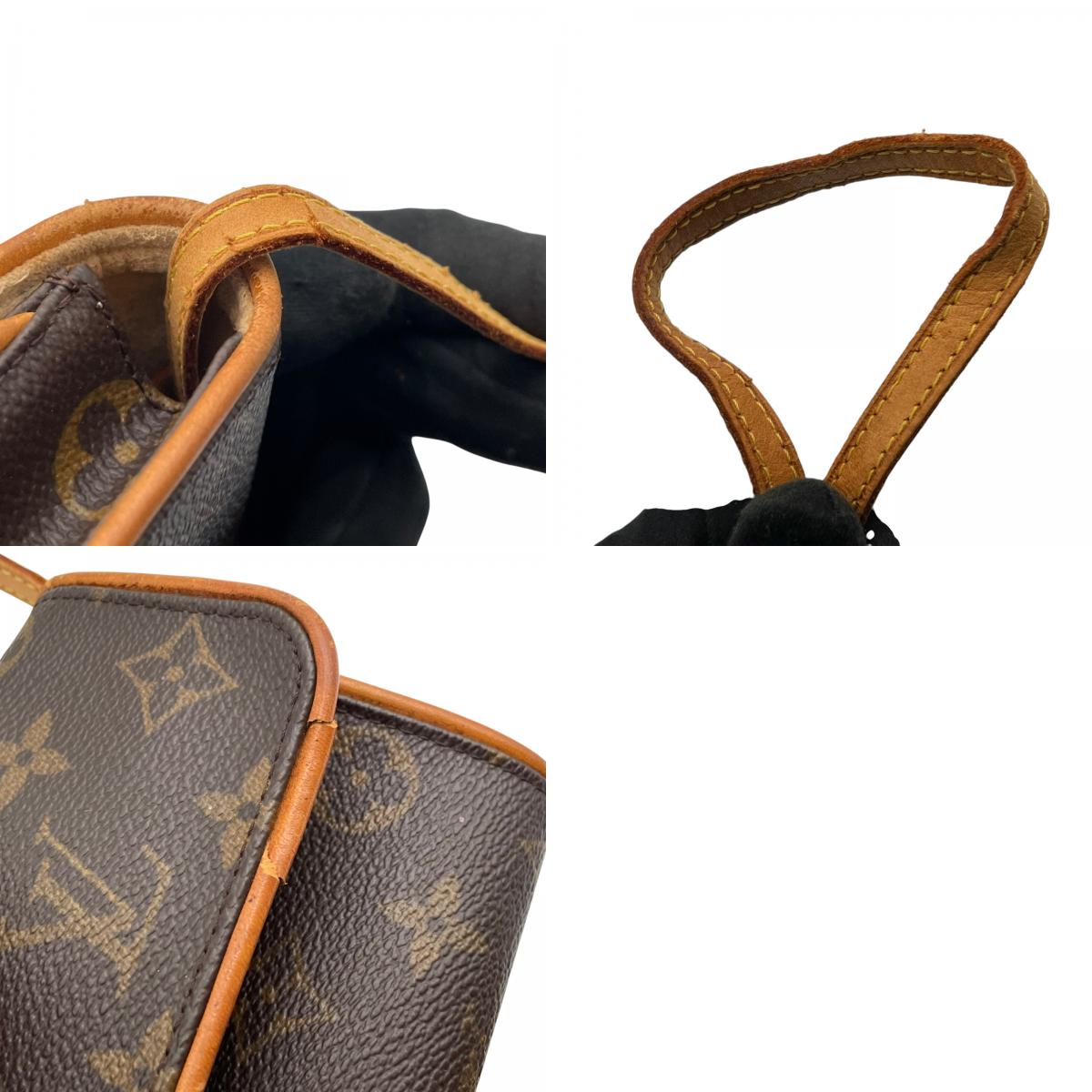 Louis Vuitton ルイヴィトン モノグラム ポシェットツインGM ショルダーバッグ 斜め掛け クロスボディ PVC レザー ブラウン 茶系 ゴールド金具 カジュアル レディース 人気 定番 鞄 M51852 K10