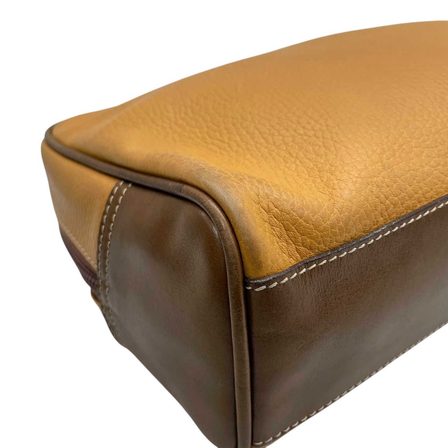 LOEWE ロエベ アナグラム レザー クラッチバッグ ベージュ ブラウン ゴールド金具 セカンドバッグ メンズ レディース ヴィンテージ K7