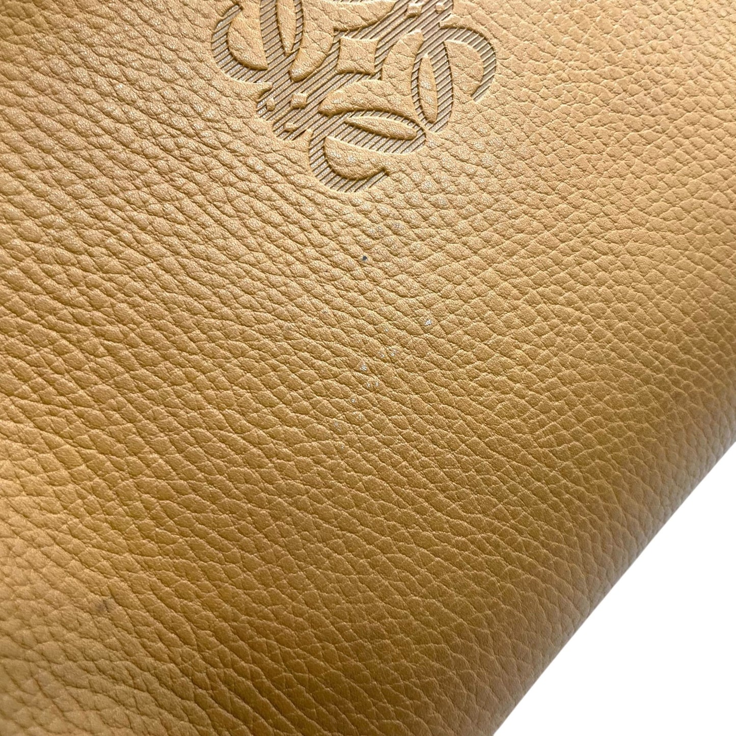 LOEWE ロエベ アナグラム レザー クラッチバッグ ベージュ ブラウン ゴールド金具 セカンドバッグ メンズ レディース ヴィンテージ K7
