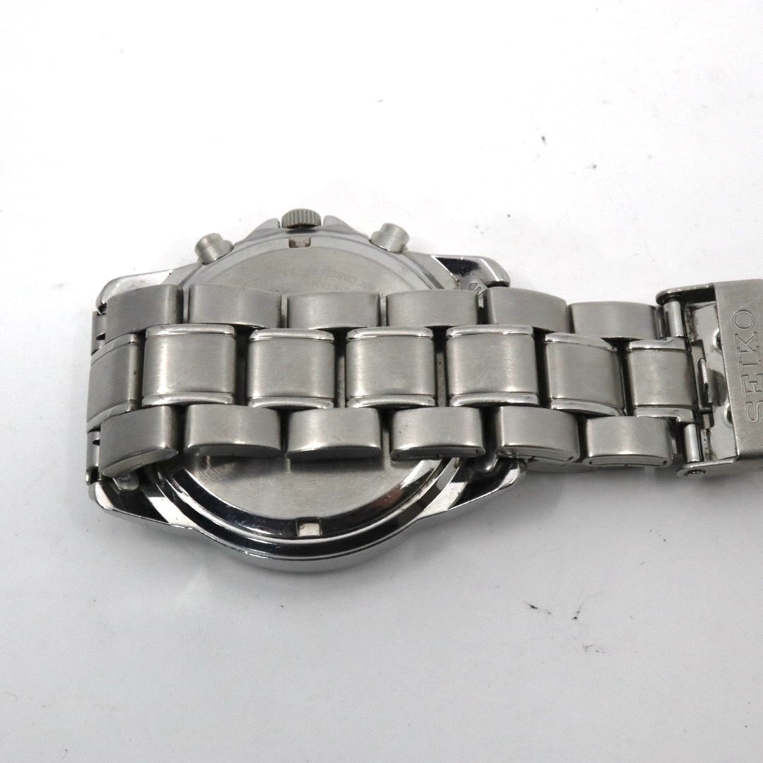 SEIKO セイコー スピリット クロノグラフ メンズ 腕時計 ステンレススチール ブラックダイヤル タキメーター クオーツ ビジネス カジュアル G13